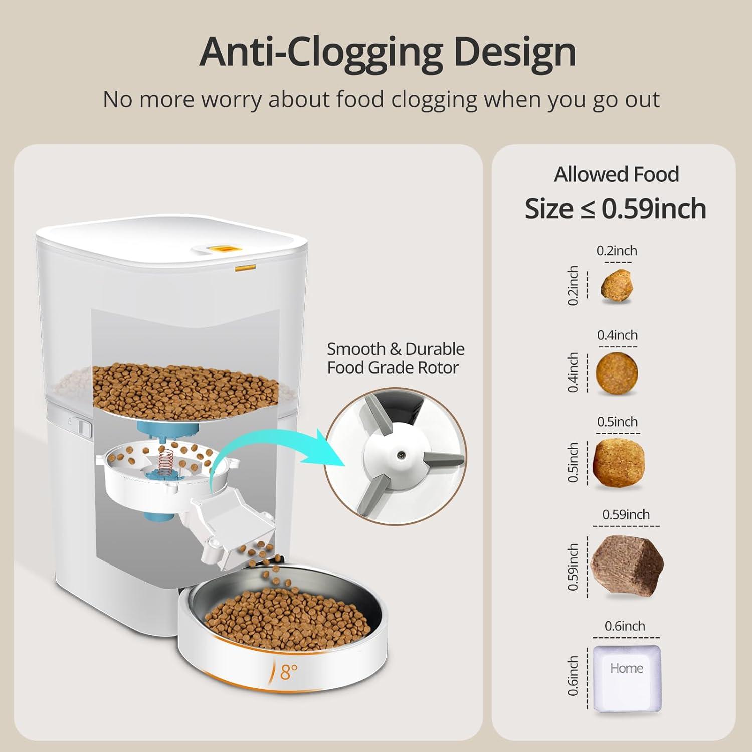 Comedero Automático WiFi XRG 6L para Gatos y Perros Blanco