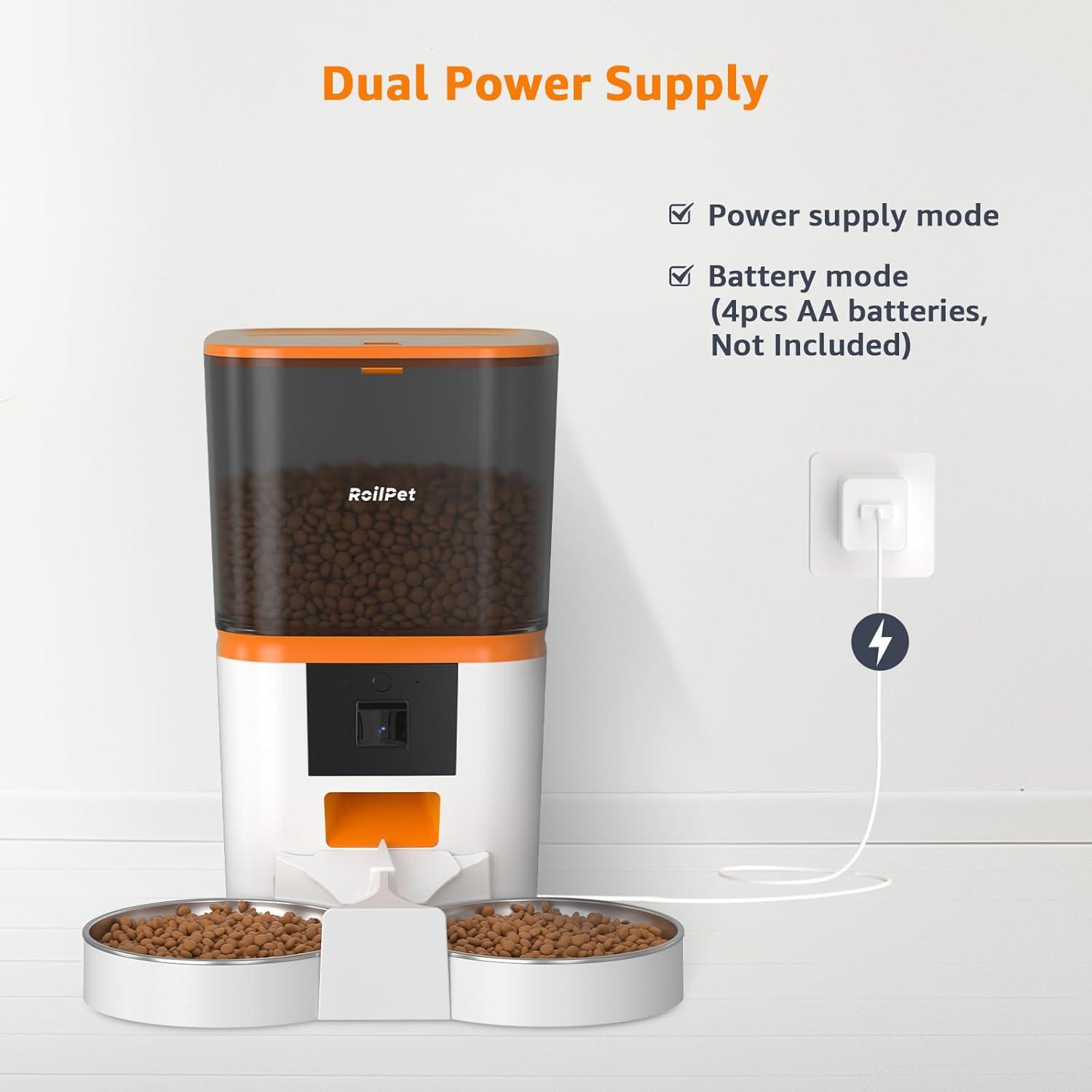 Comedero Automático Roilpet para Gatos 6L con Cámara HD 1080P