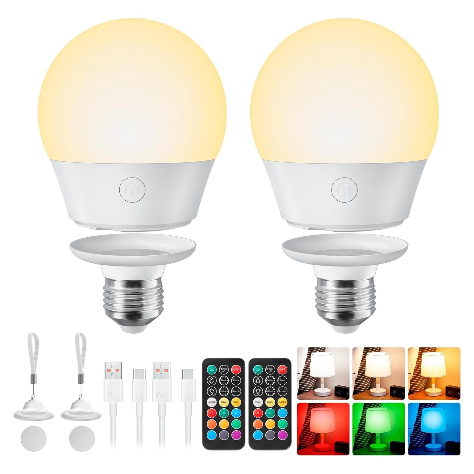 Bombilla LED Recargable Brightown E26 con Control Remoto 2P