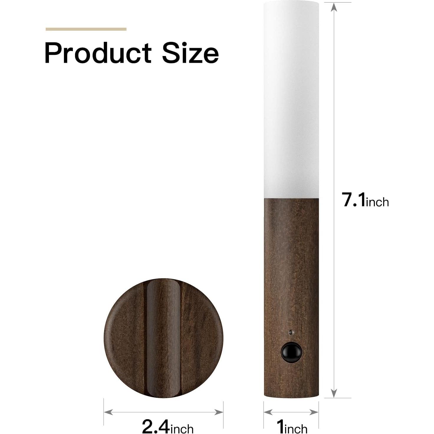 Luz de Sensor de Movimiento Miebul LED Recargable 2PCS Madera de Nogal