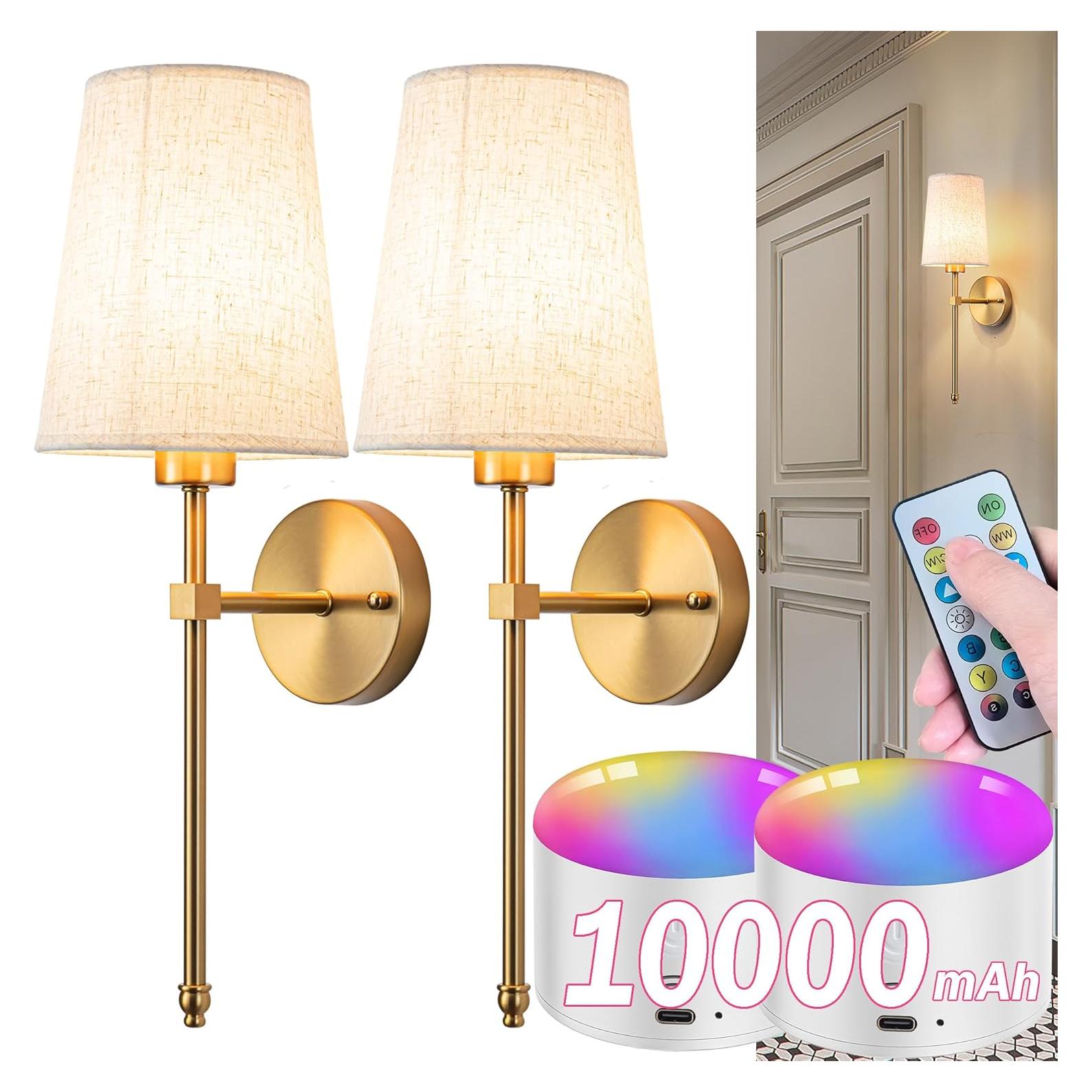 Aplique de Pared Inalámbrico YHCDLAMP Bronce LED Regulable