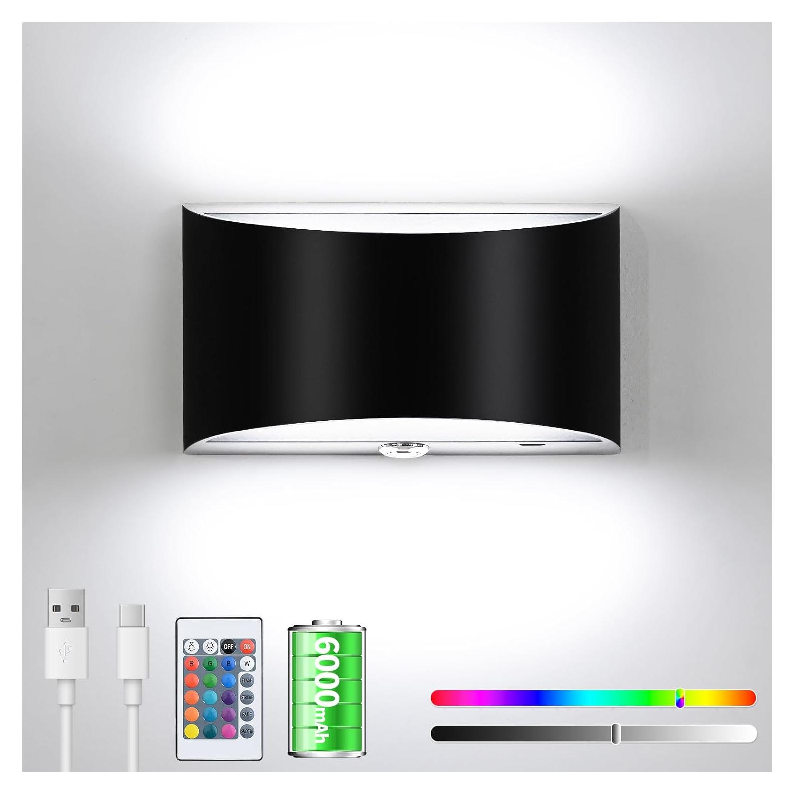 Aplique de Pared LED Recargable Hirzsjoy 6000mAh 16 Colores