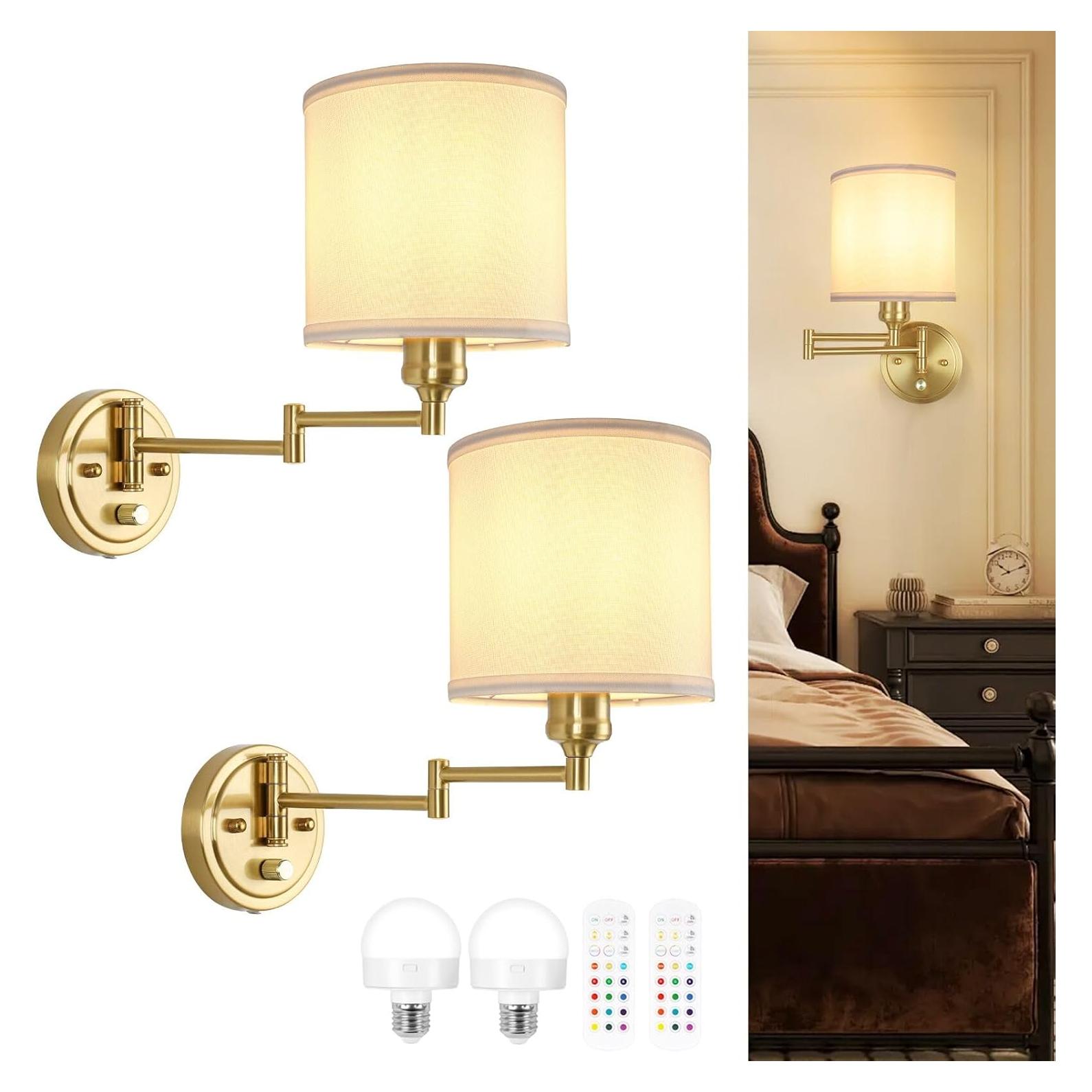 Aplique de pared recargable GOODATE BZ-DC, 15 colores, control remoto