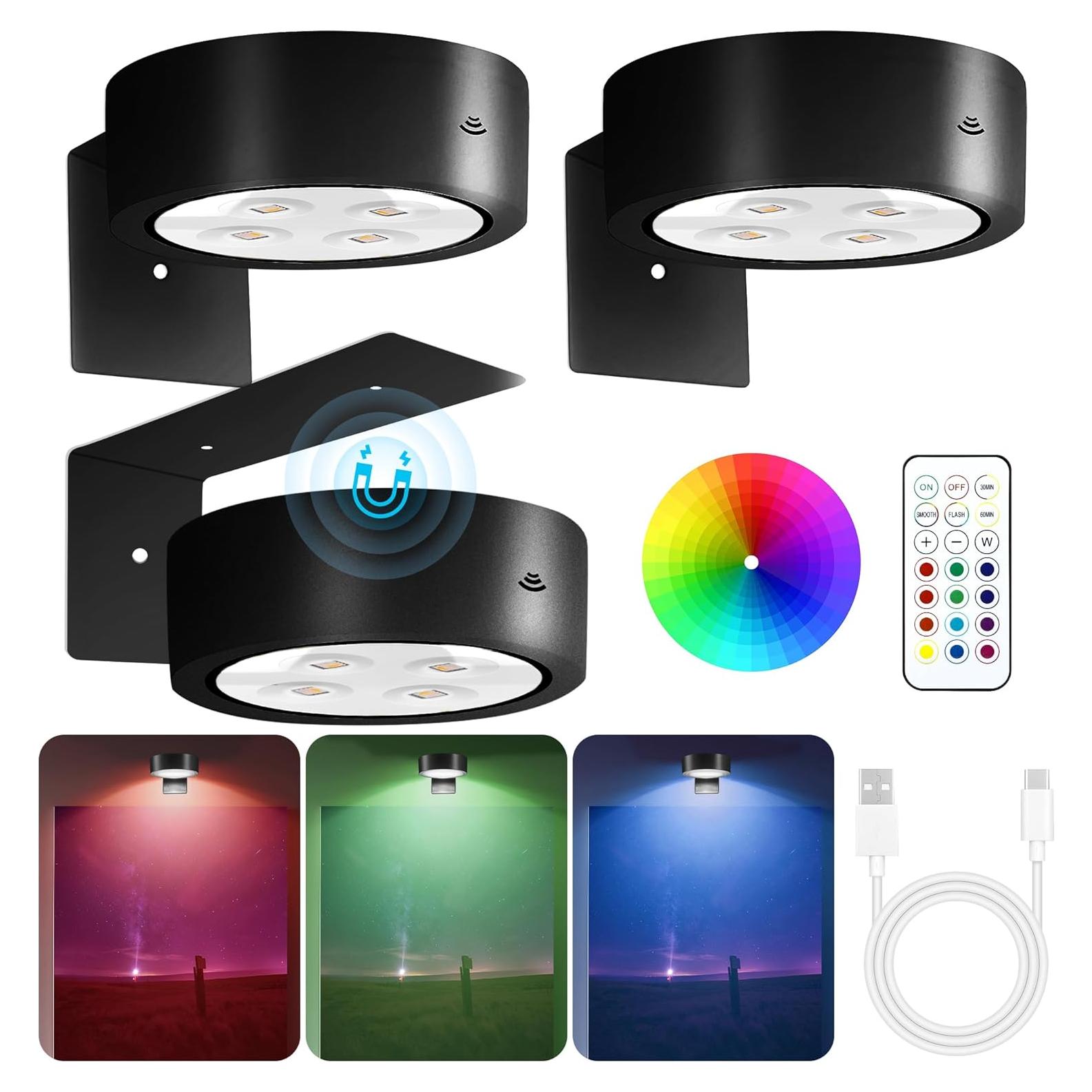 Luz de Imagen LED RGB Kandicyar 3 Paquetes Recargable
