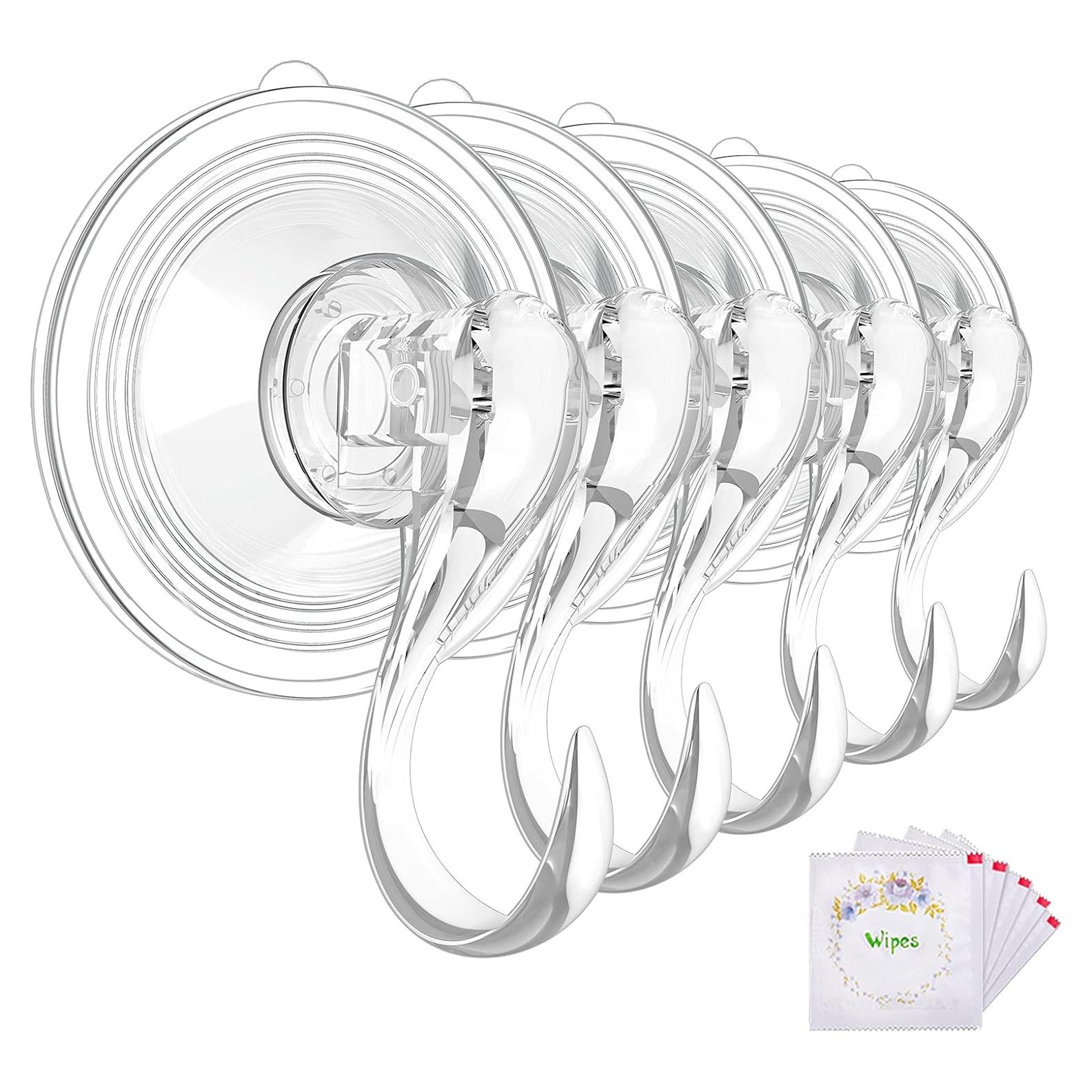 Ganchos de Ventosa Grandes VIS'V, 10 kg, 5 Pcs, Transparentes