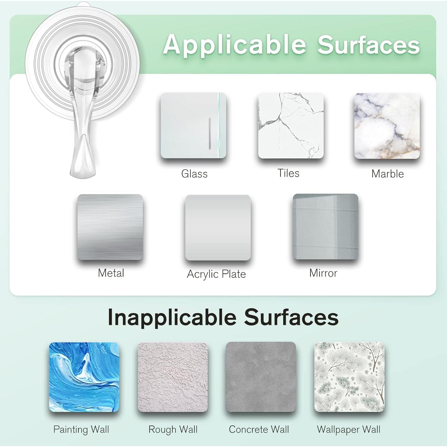 Ganchos de Ventosa Grandes VIS'V, 10 kg, 5 Pcs, Transparentes