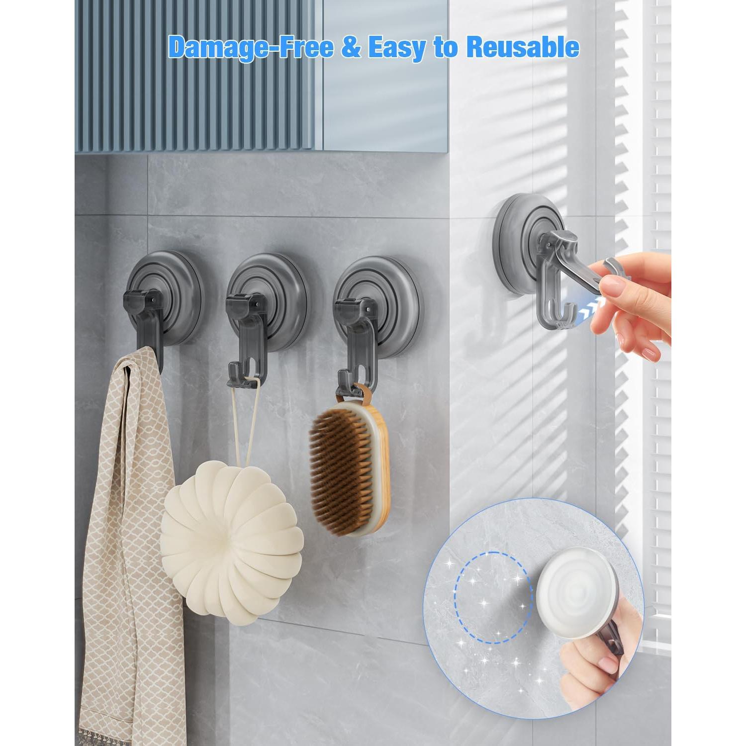 Ganchos de Ducha JOTPE con Ventosa Alta Resistencia 4 Pack