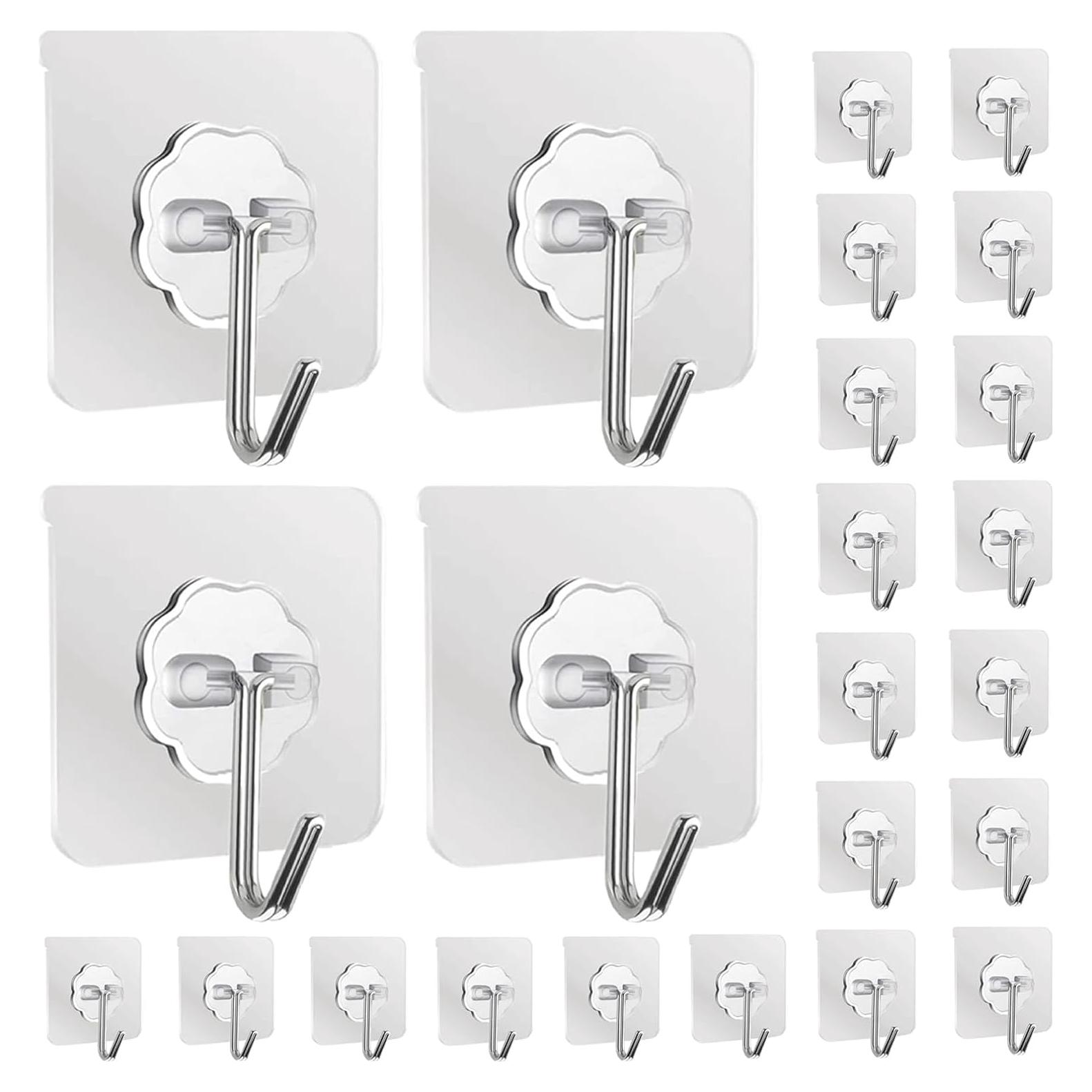 Ganchos Adhesivos DDMY 24 PCS 15 kg Reutilizables Transparentes