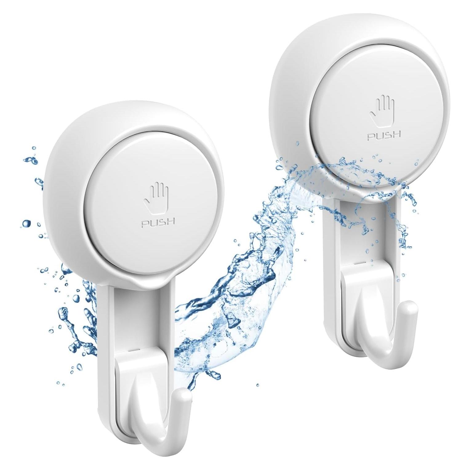 Ganchos de Ducha Marchpower Reutilizables con Ventosas - 2 Piezas