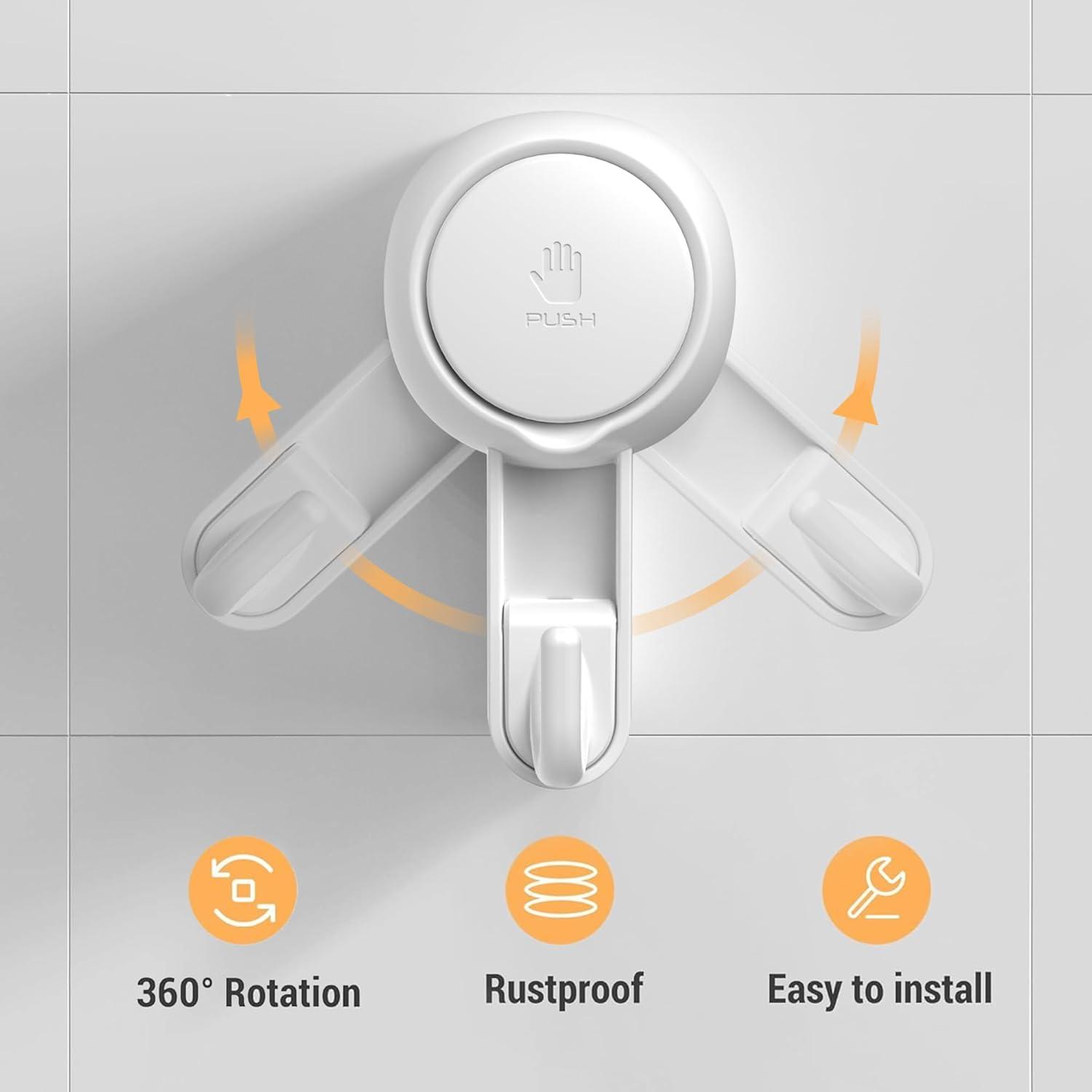 Ganchos de Ducha Marchpower Reutilizables con Ventosas - 2 Piezas