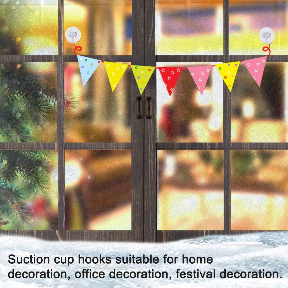 uxcell 34pcs Suction Cup Hooks 1 Inch Diameter Wall Hooks Hangers Removable Kitchen Bathroom Wall Vacuum Holder for Smooth Tile Glass