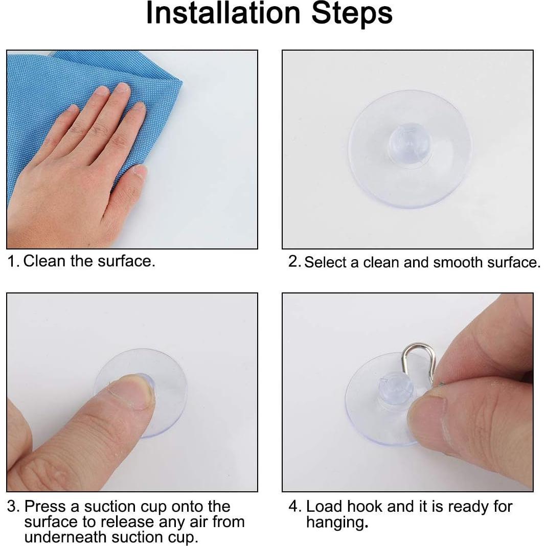 uxcell 34pcs Suction Cup Hooks 1 Inch Diameter Wall Hooks Hangers Removable Kitchen Bathroom Wall Vacuum Holder for Smooth Tile Glass