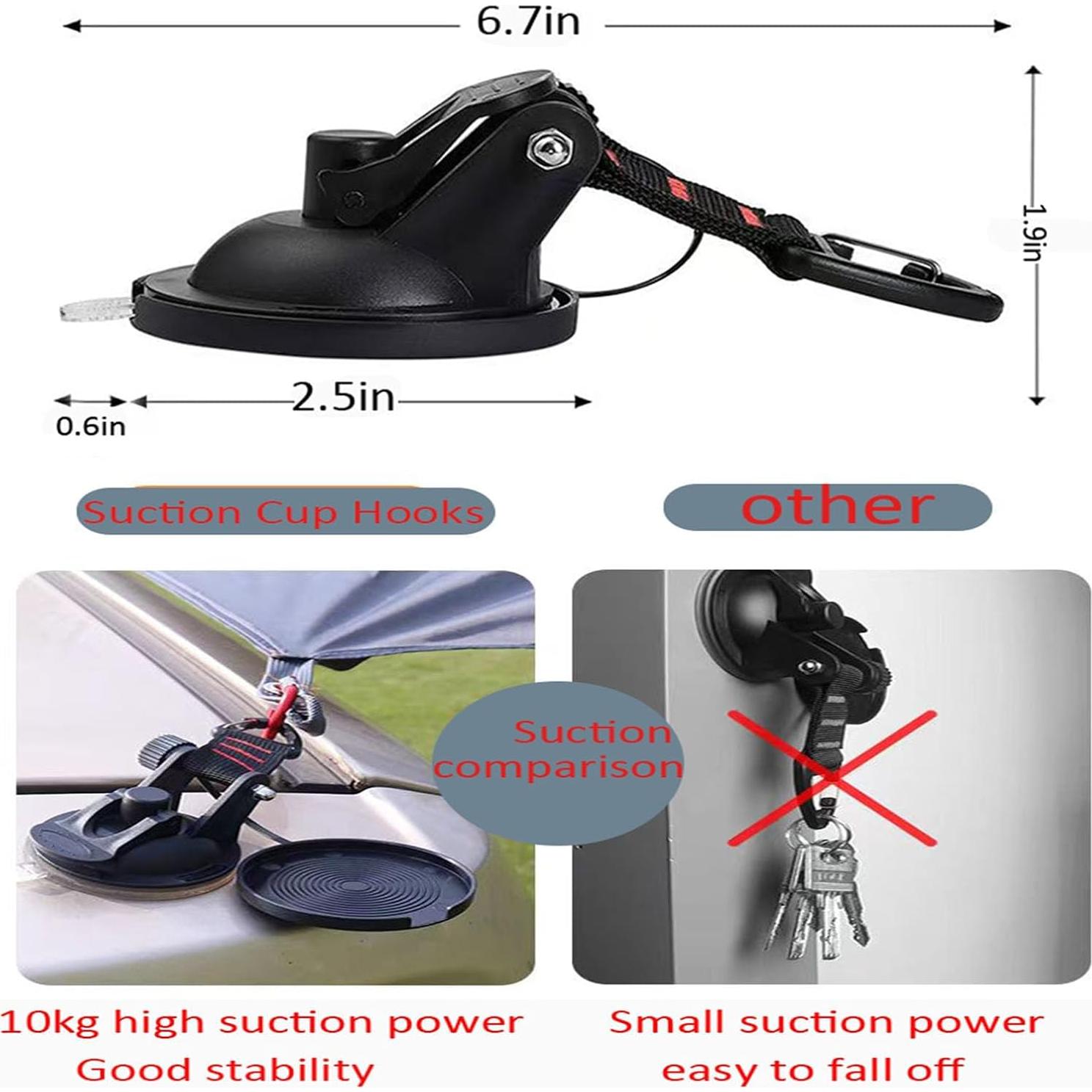 4 Ventosas de Alta Resistencia Eyskutvjc para Camping y Barco