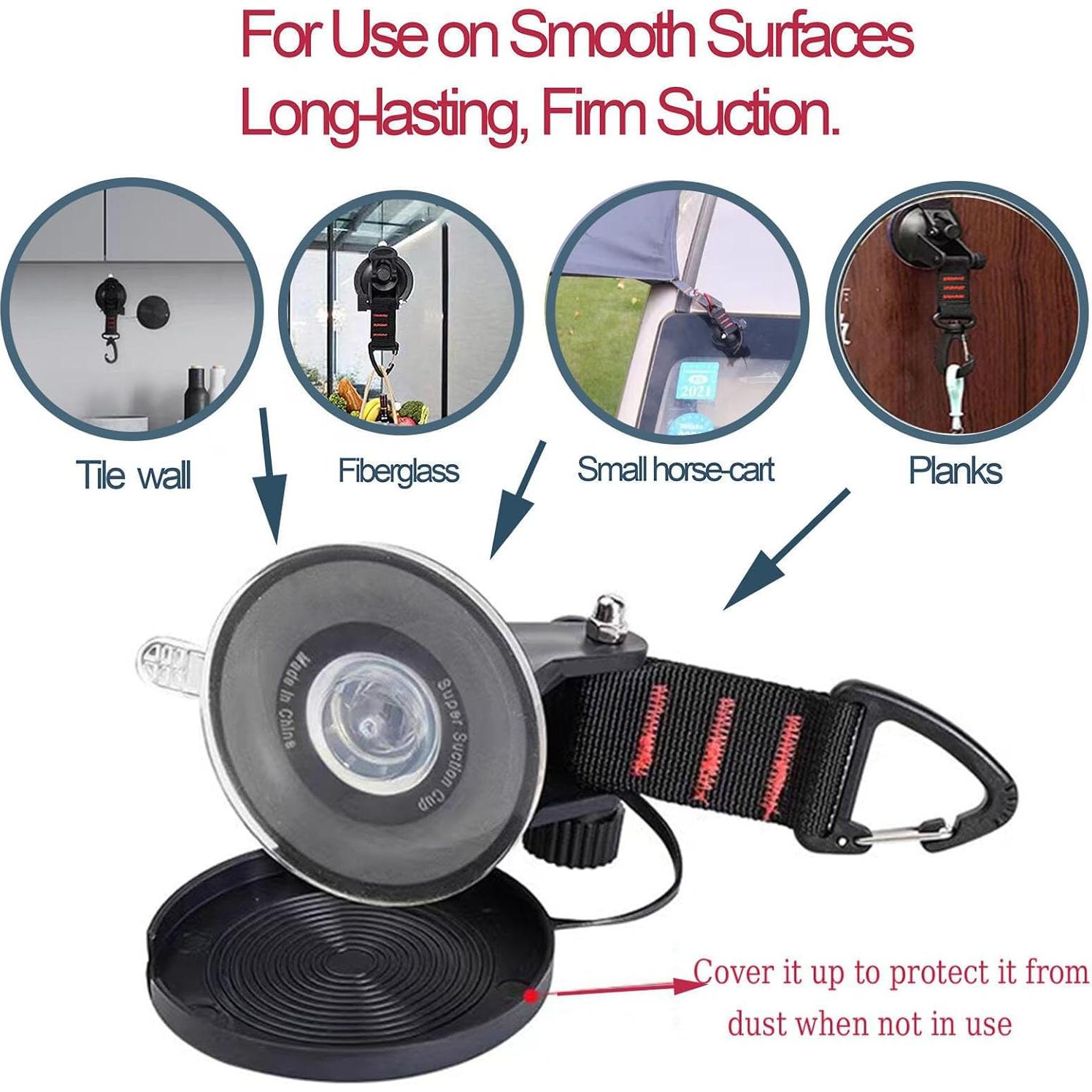 4 Ventosas de Alta Resistencia Eyskutvjc para Camping y Barco