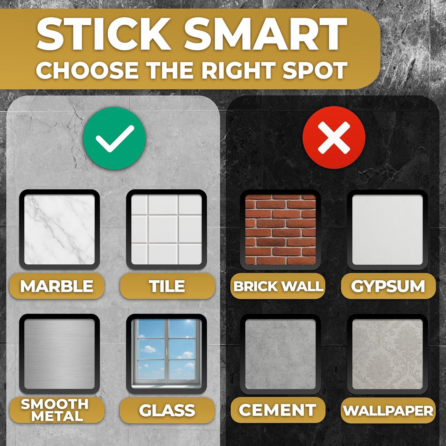 Ganchos de Ducha Dorados Novsix - 2 Pcs Ventosa 5Kg