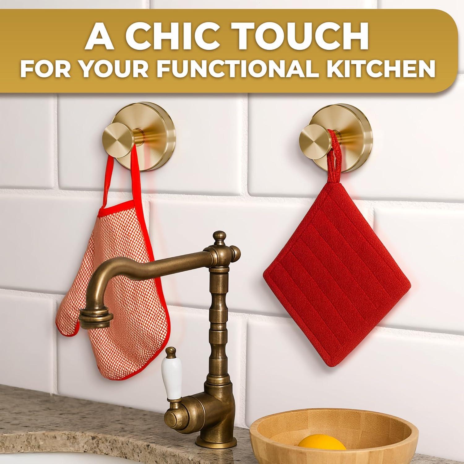 Ganchos de Ducha Dorados Novsix - 2 Pcs Ventosa 5Kg