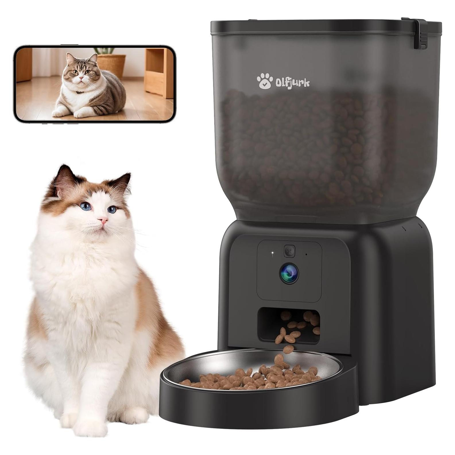 Comedero Automático Olfjurk 4L para Perros y Gatos con APP