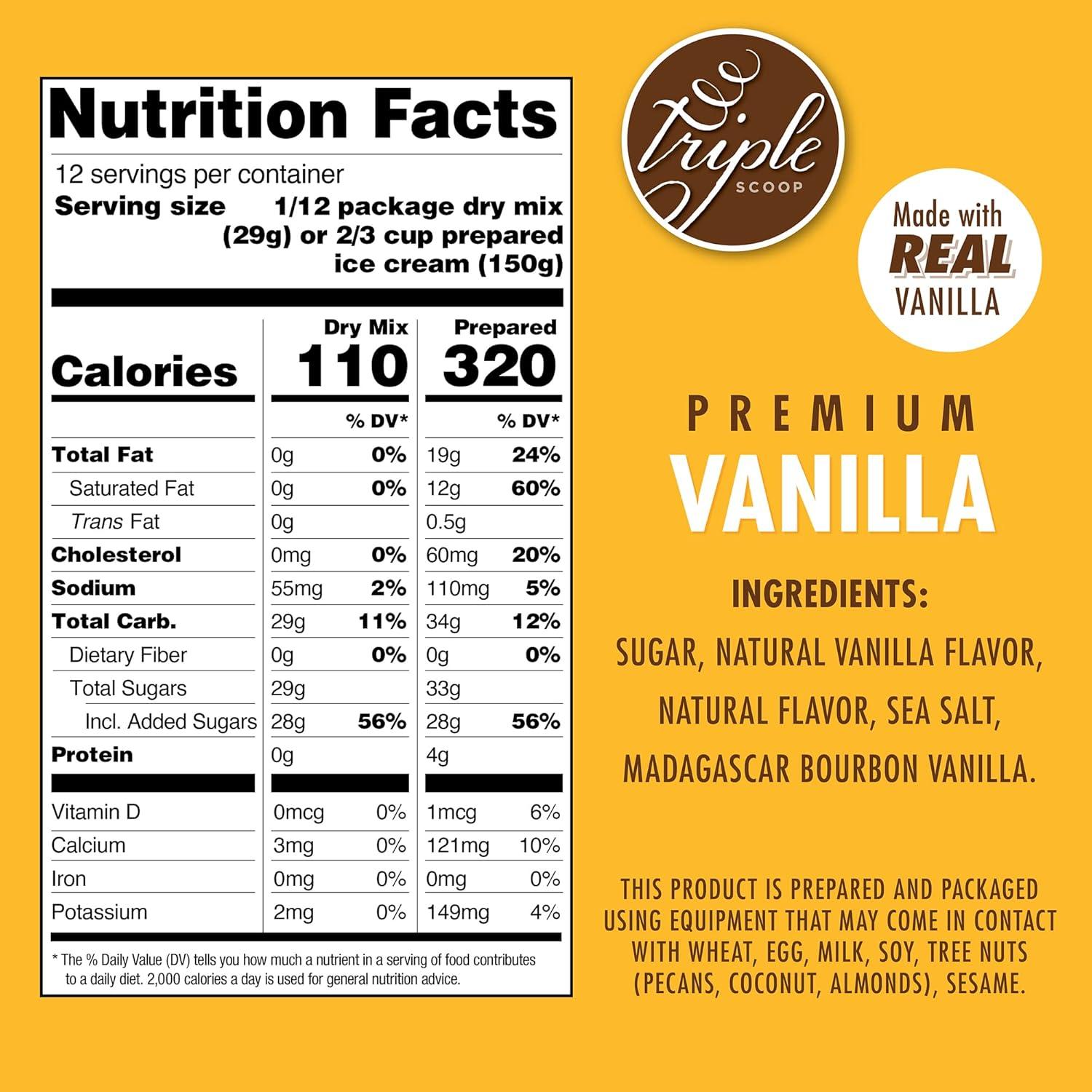 Premium Ice Cream Starter Mix for ice cream maker. Simple, easy, delicious. From gourmet mix to maker in 5 minutes. Makes 2 creamy quarts. Made in USA. (2 box) (Vanilla)