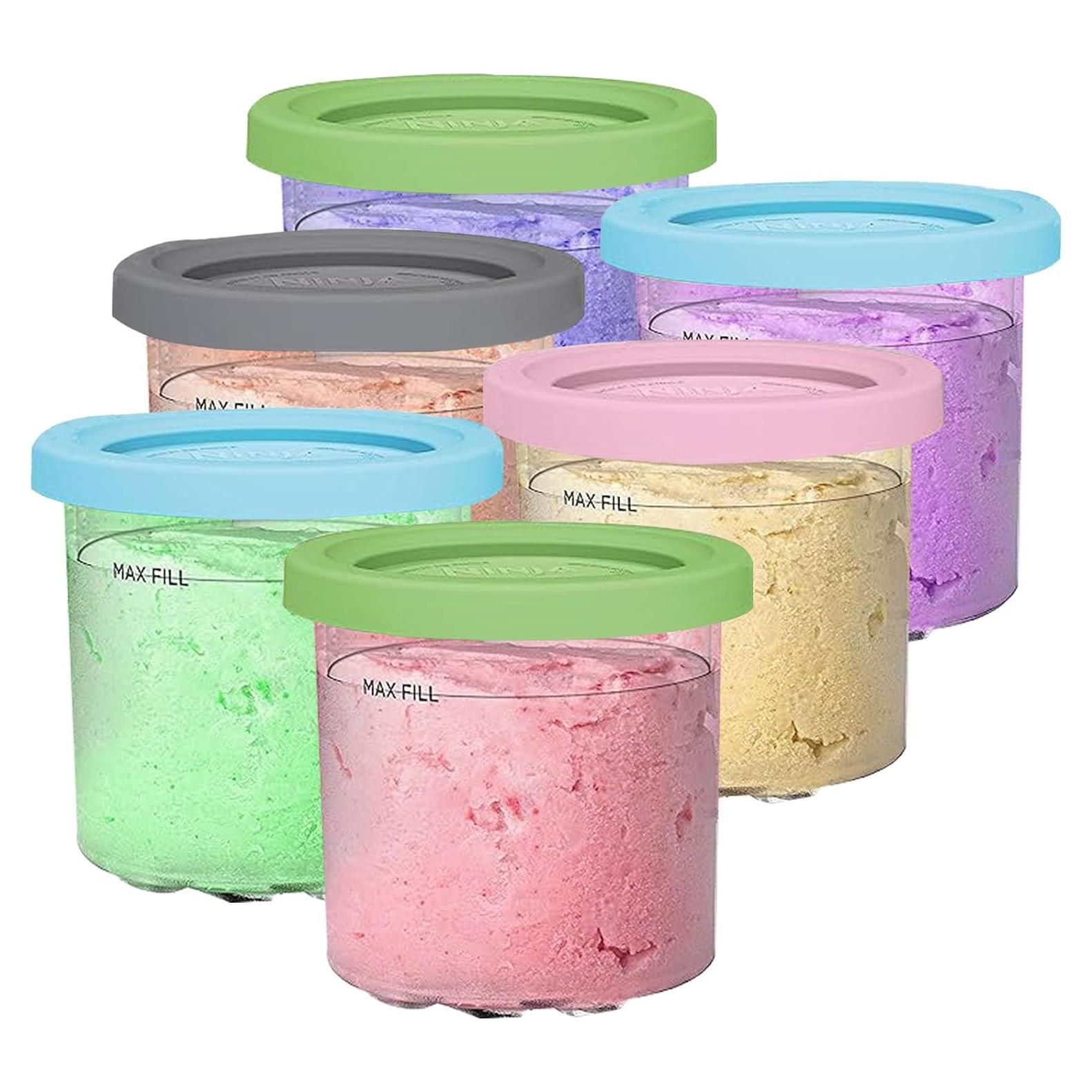 Paquete de 6 Recipientes de Pintura Ninja Creami 16oz BPA Libre