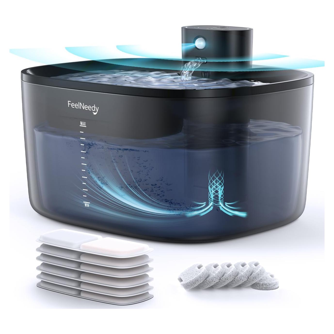 Fuente de Agua Inalámbrica para Gatos FEELNEEDY 4L con Filtros