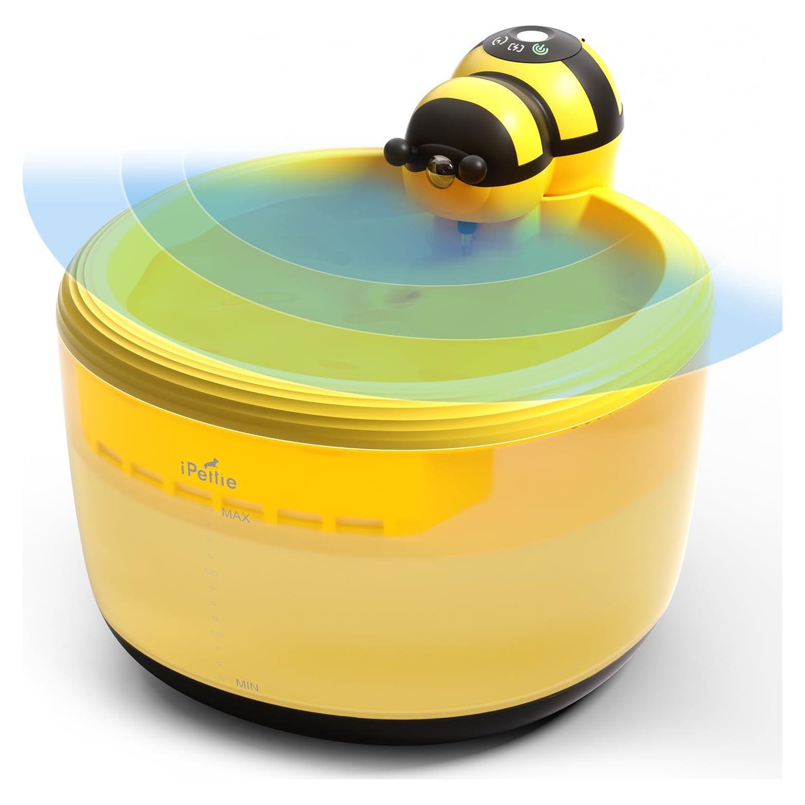 Fuente de Agua Inalámbrica iPettie Honeybee para Gatos 2.2L