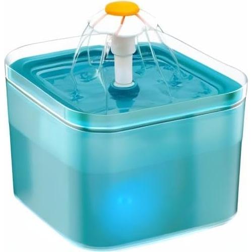 Fuente de Agua para Gatos AONBOY 2L Ultra Silenciosa LED