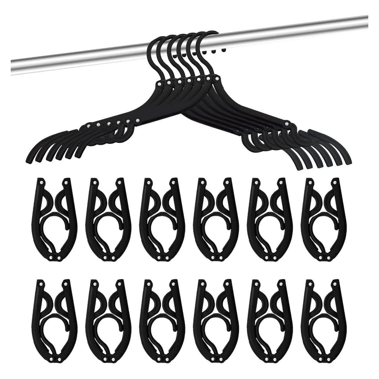 12 Perchas de Viaje Plegables Trubetter Antideslizantes