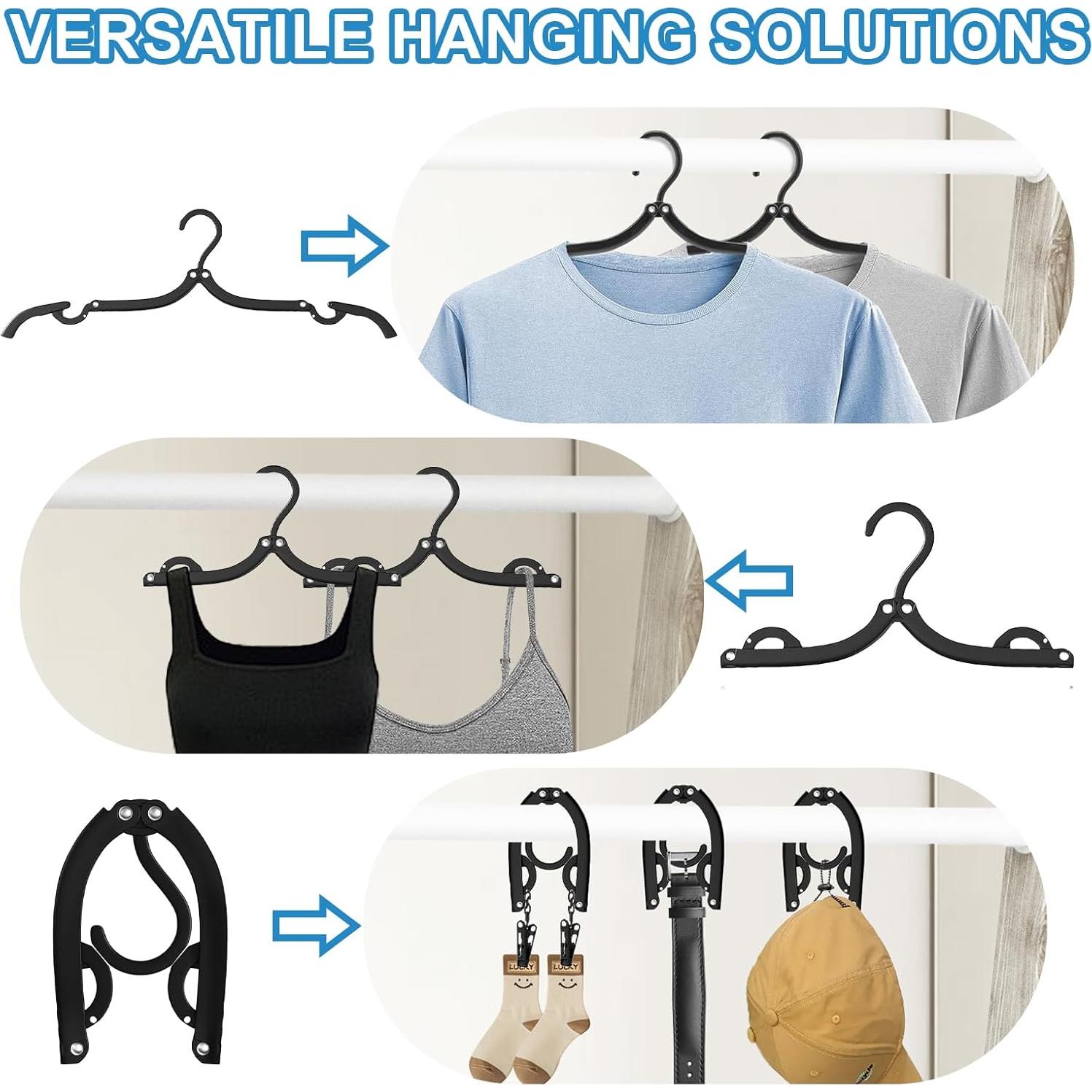 30 Perchas de Viaje Plegables Trubetter con 10 Clips - Ligero