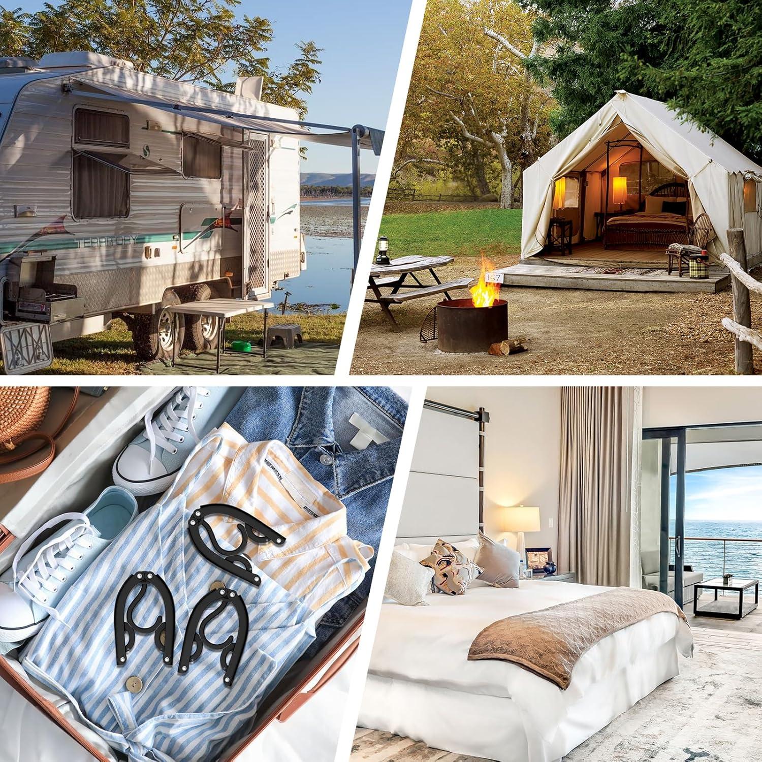 30 Perchas de Viaje Plegables Trubetter con 10 Clips - Ligero