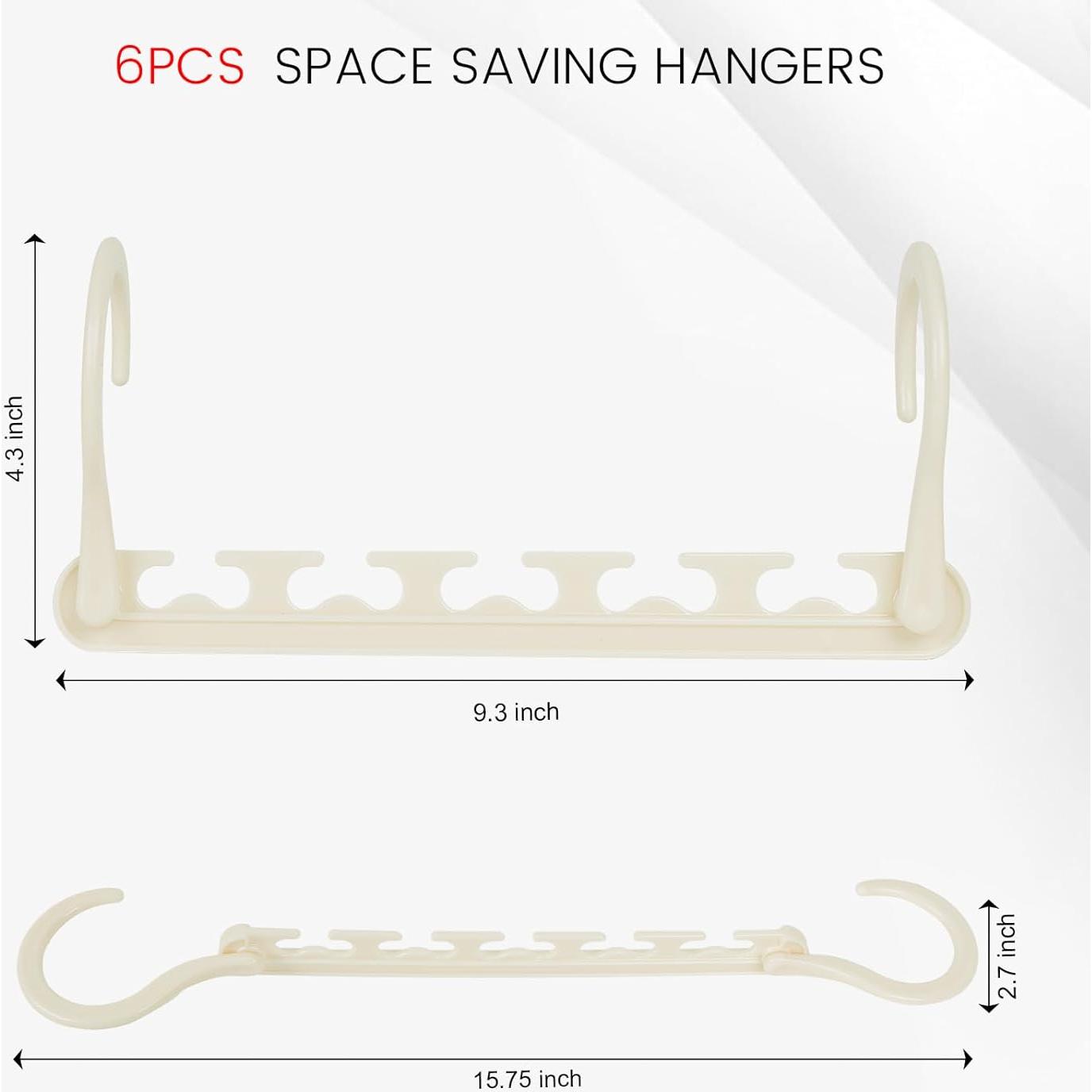 Perchas Ahorra Espacio HAKDAY 6PCS Plegables 23.6x10.9cm