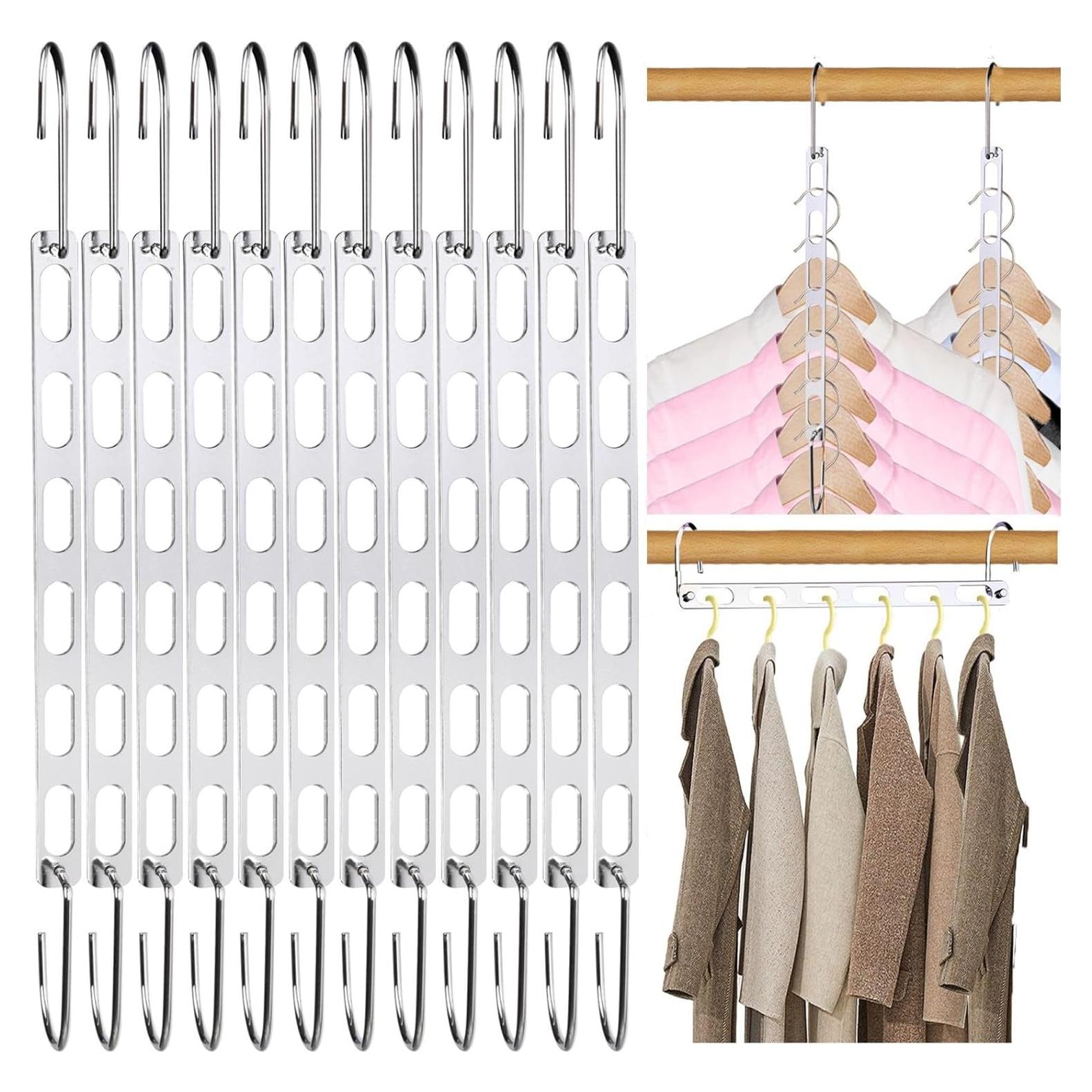 Paquete de 12 Perchas Ahorradoras de Espacio NAKBINX Metal