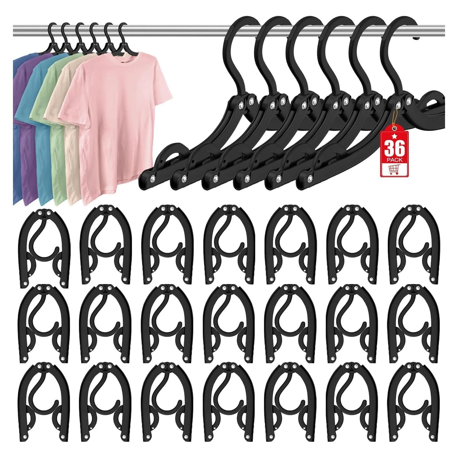 Perchas de Viaje Plegables Besslly 36 Unidades Negro Vivo