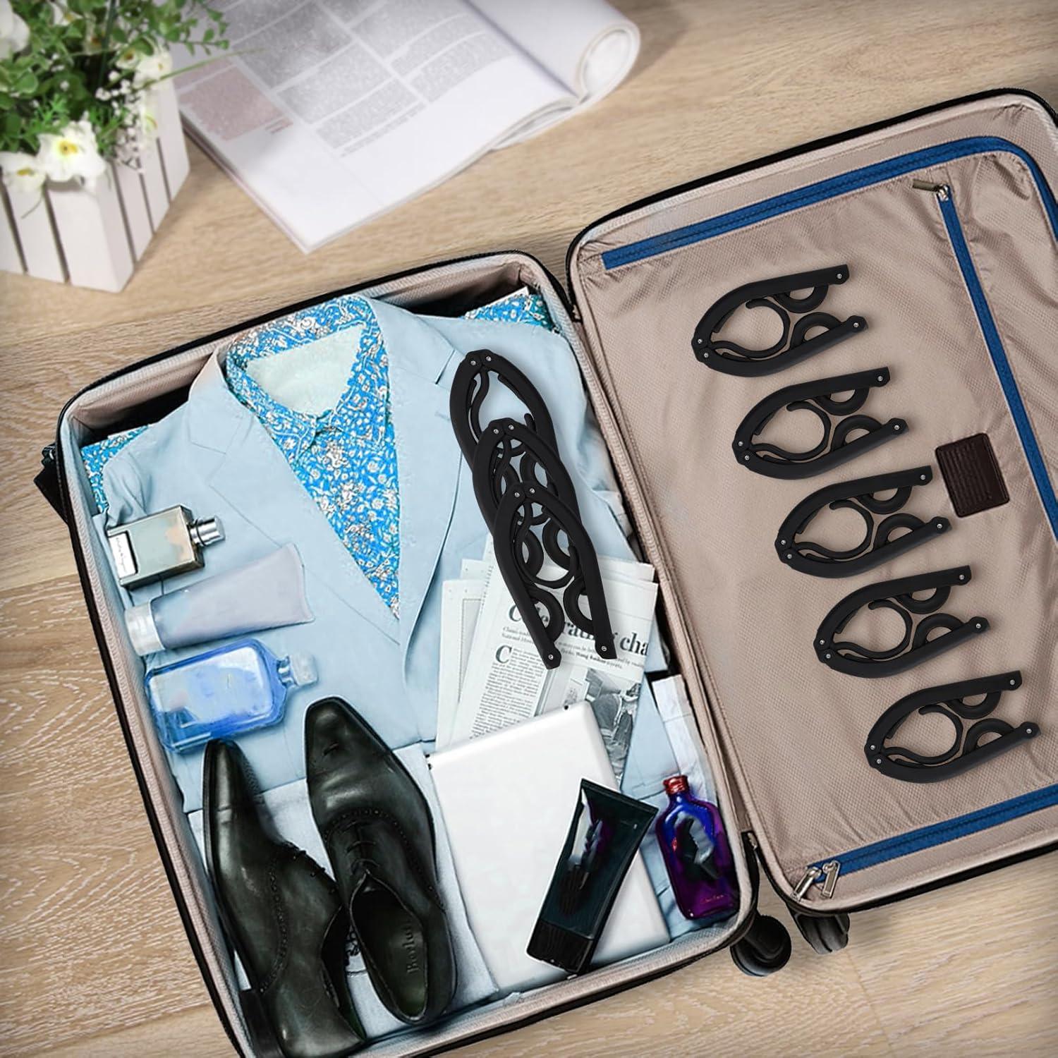 40 Perchas Plegables de Viaje Dyrfolm Antideslizantes Negras