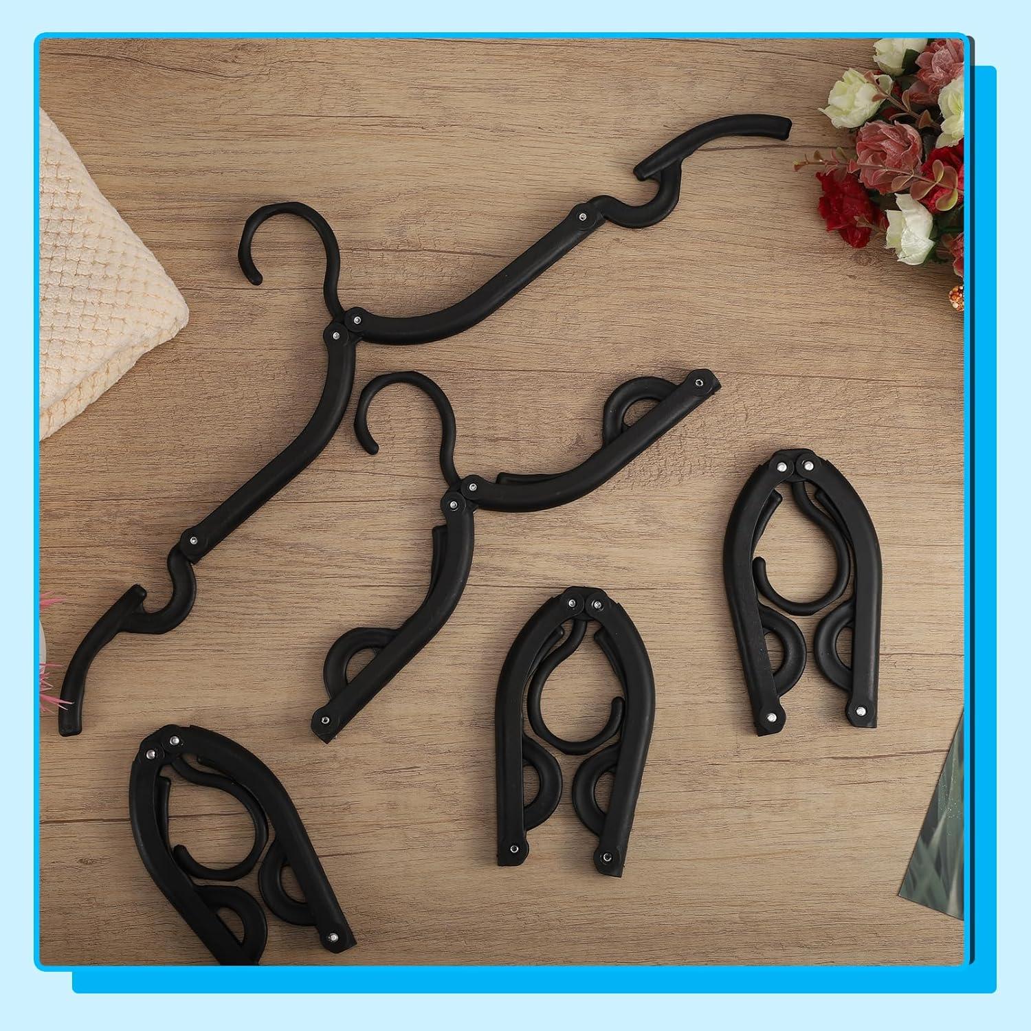 40 Perchas Plegables de Viaje Dyrfolm Antideslizantes Negras