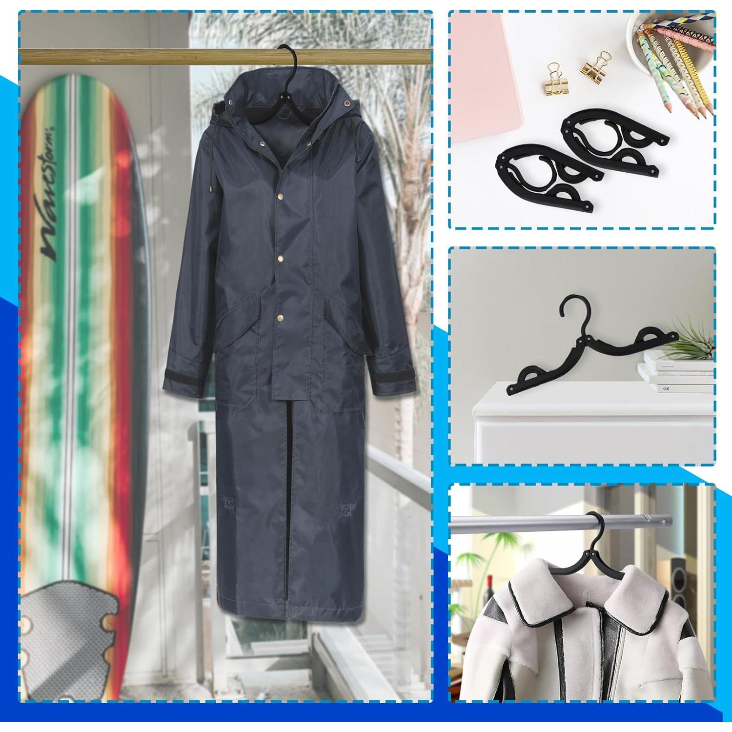 40 Perchas Plegables de Viaje Dyrfolm Antideslizantes Negras