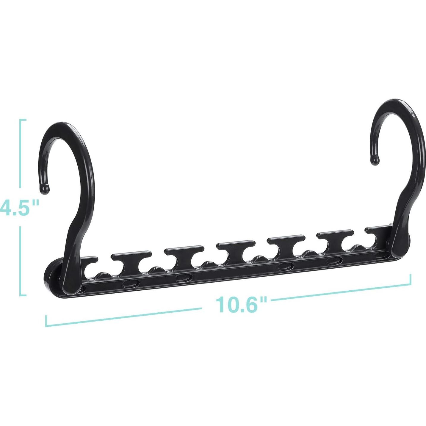 Perchas de Plástico HOUSE DAY 12 Pzas Ahorra Espacio Negro