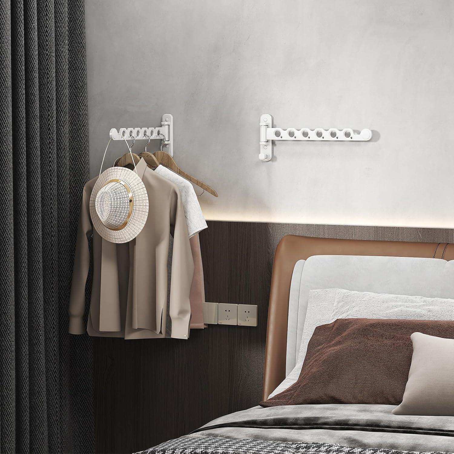 Soporte de Secado de Ropa Plegable Dancrul 6 Agujeros Blanco