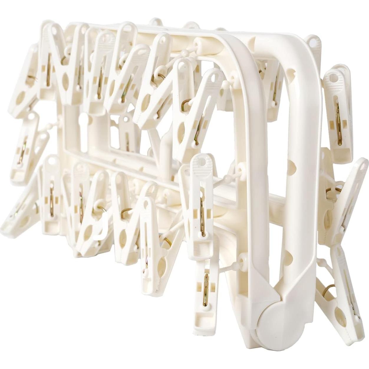 Perchero Plegable Foshine con 32 Clips para Secado Blanco