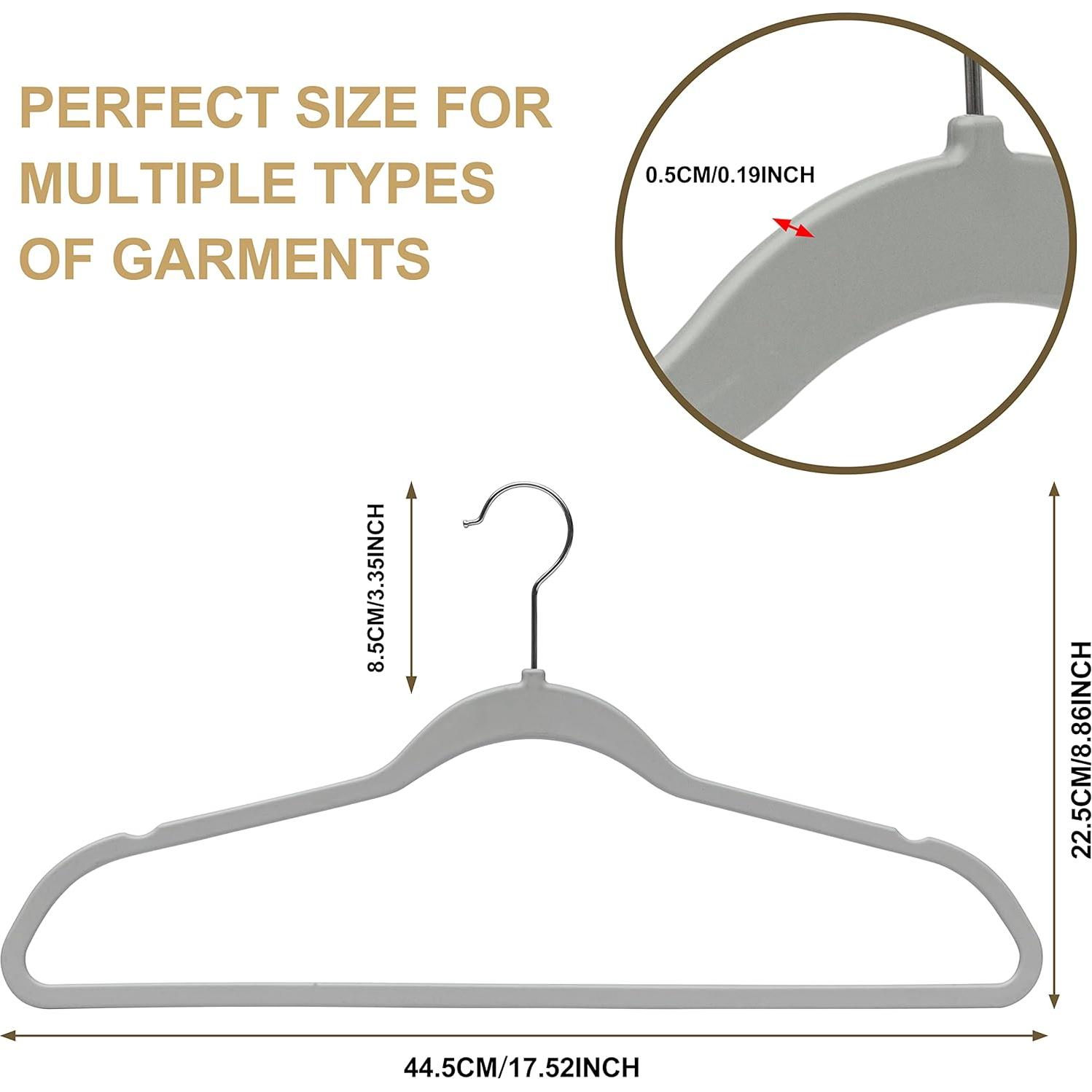 Juego de 50 Perchas de Plástico Quality Hangers Gris 44.5cm