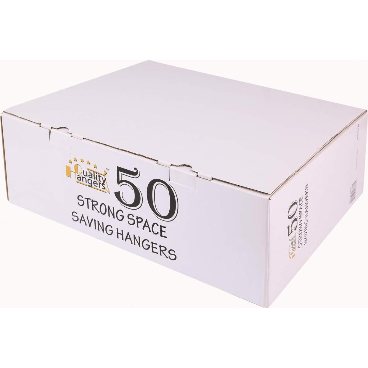 Juego de 50 Perchas de Plástico Quality Hangers Gris 44.5cm