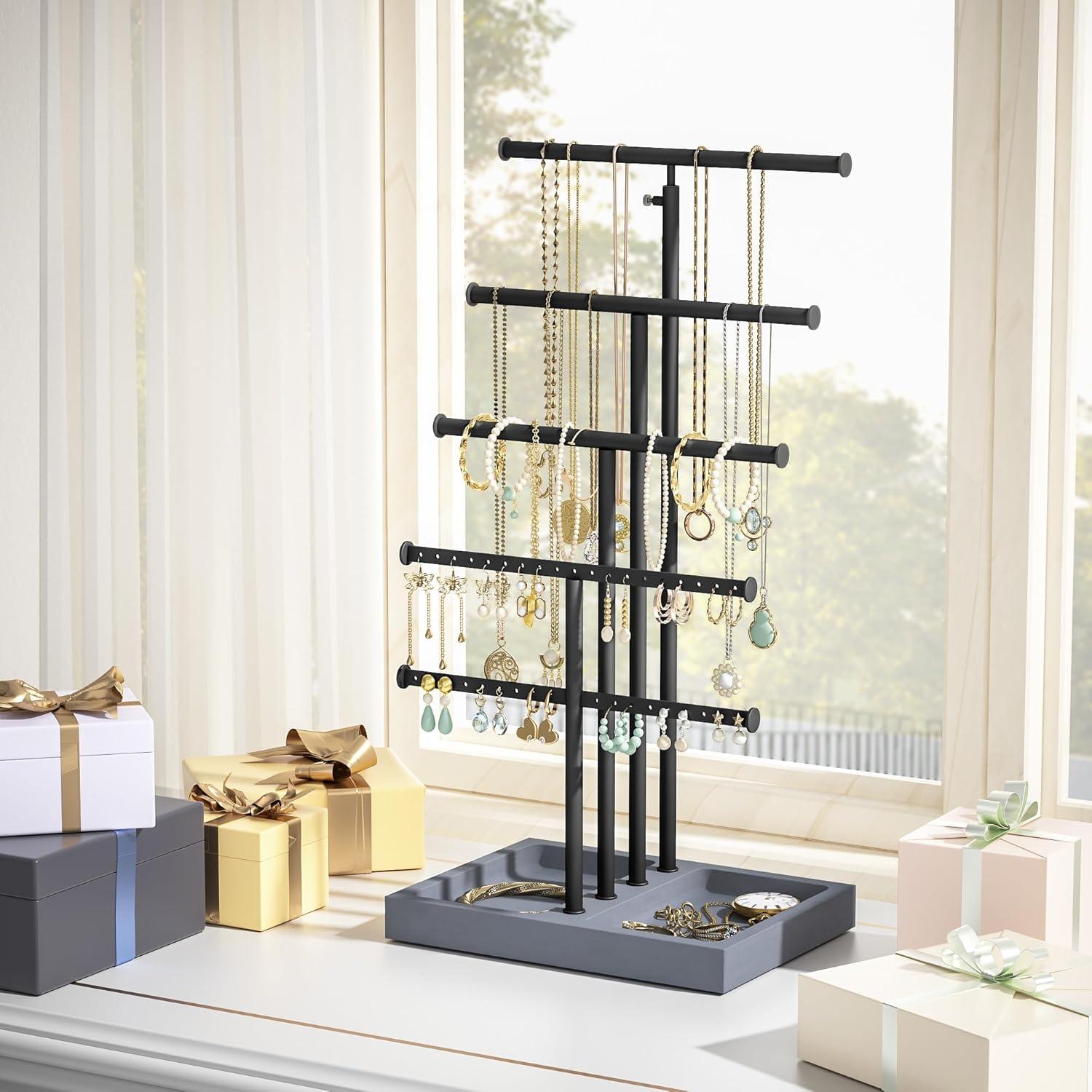 Organizador de Joyería Love-KANKEI 5 Niveles Ajustable Madera