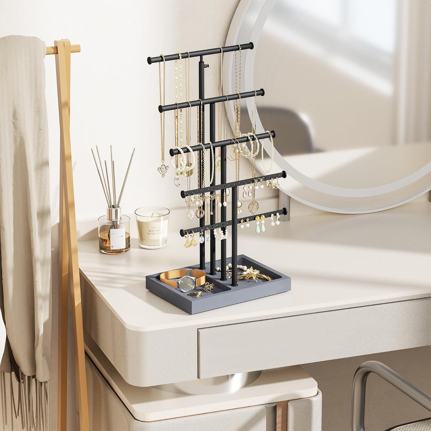 Organizador de Joyería Love-KANKEI 5 Niveles Ajustable Madera