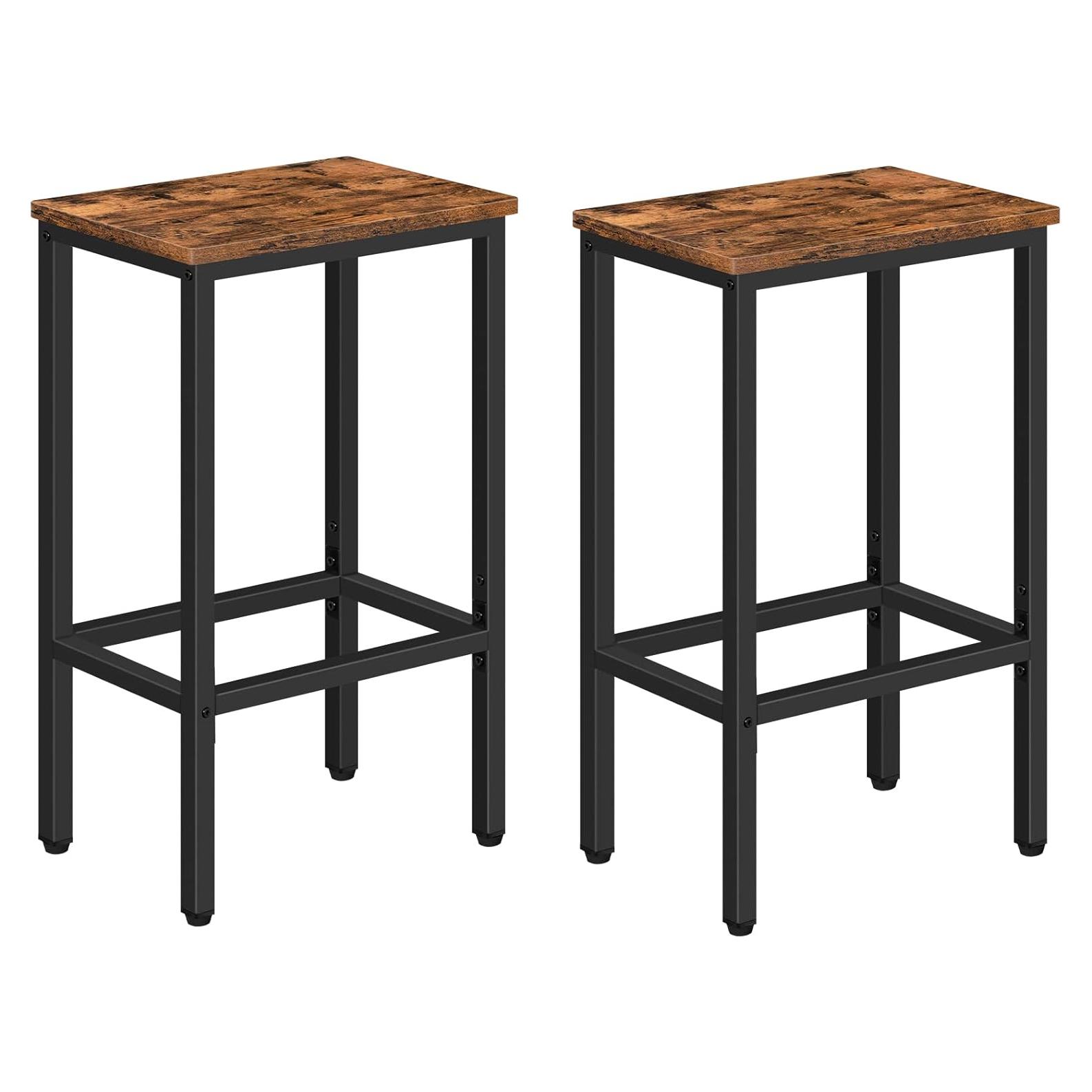 Juego de 2 Taburetes de Bar MAHANCRIS Marrón Rústico 65cm