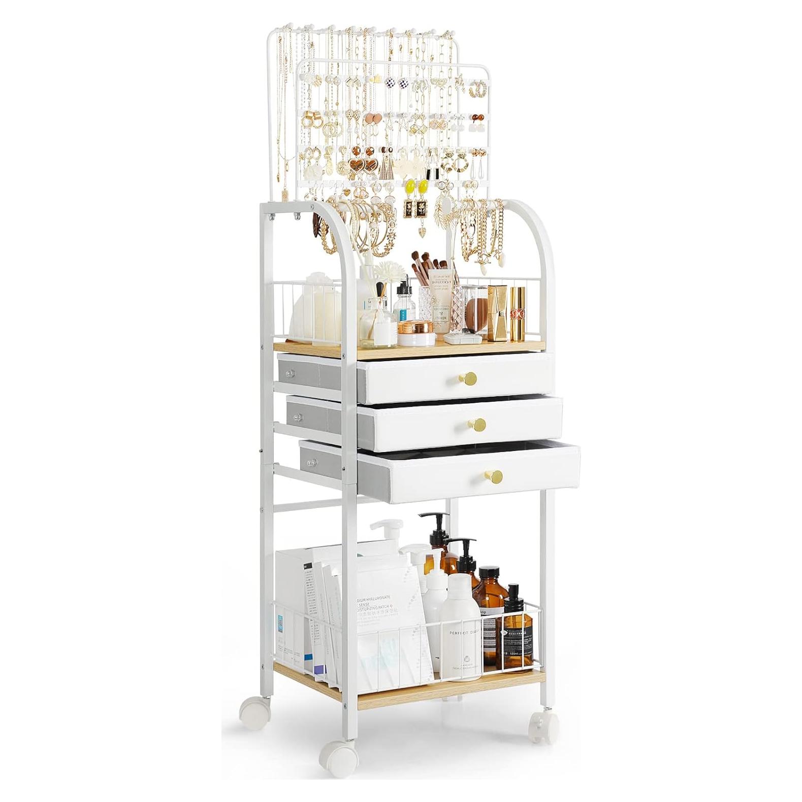 Organizador de Joyería Grande Keebofly 3 Cajones Blanco