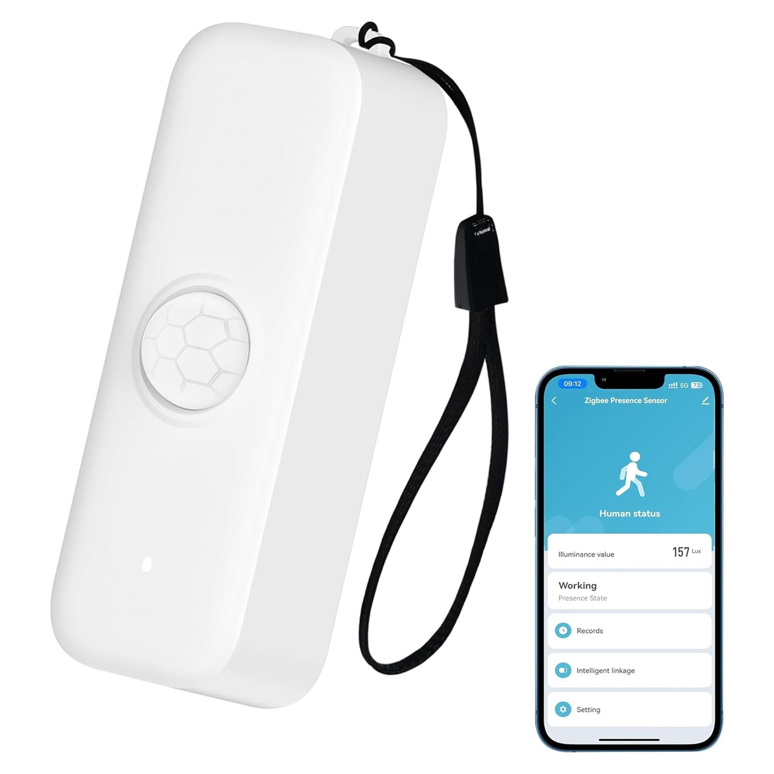 Sensor de Movimiento Infrarrojo QXMH WiFi 6m 128° con App