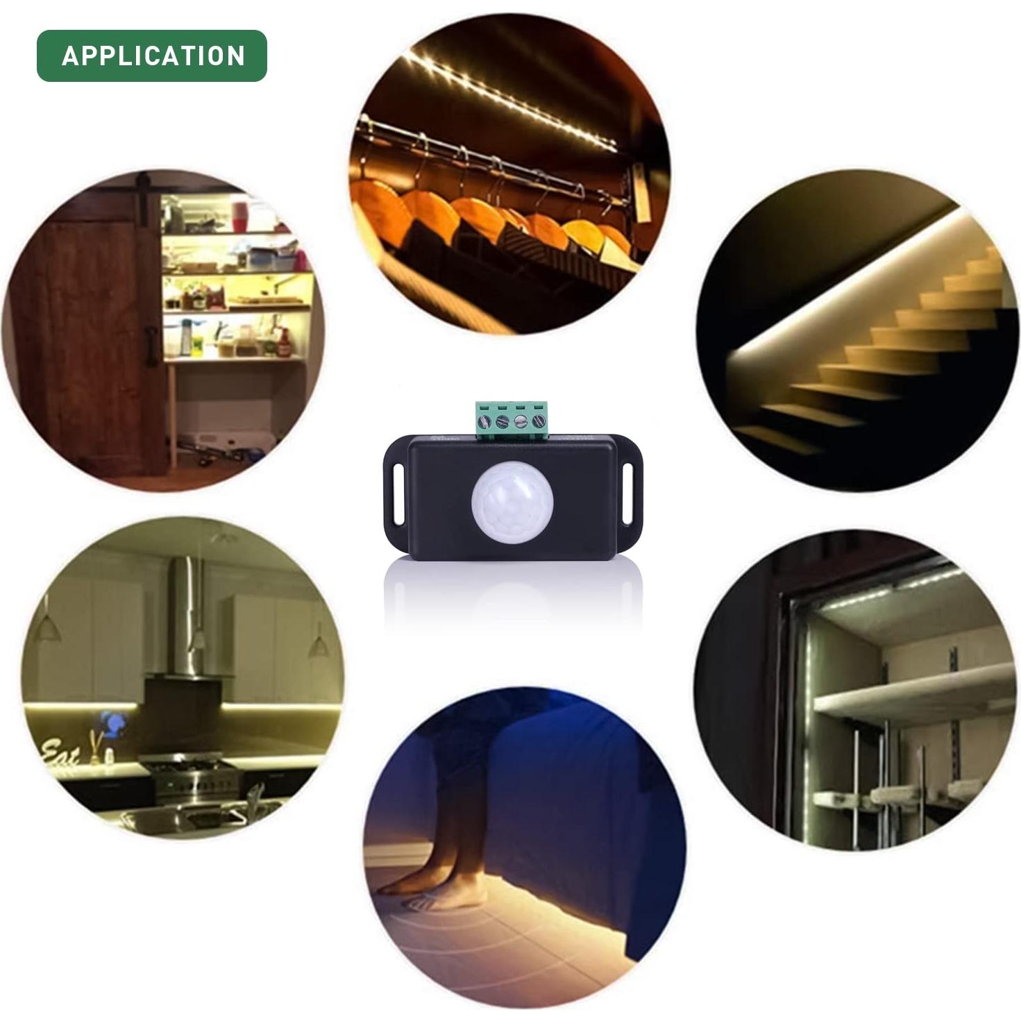 Sensky BS009 12V 24V PIR Sensor LED Motion Sensor Switch Motion Timer Function Sign Control PIR Controller LED Strips Lighting