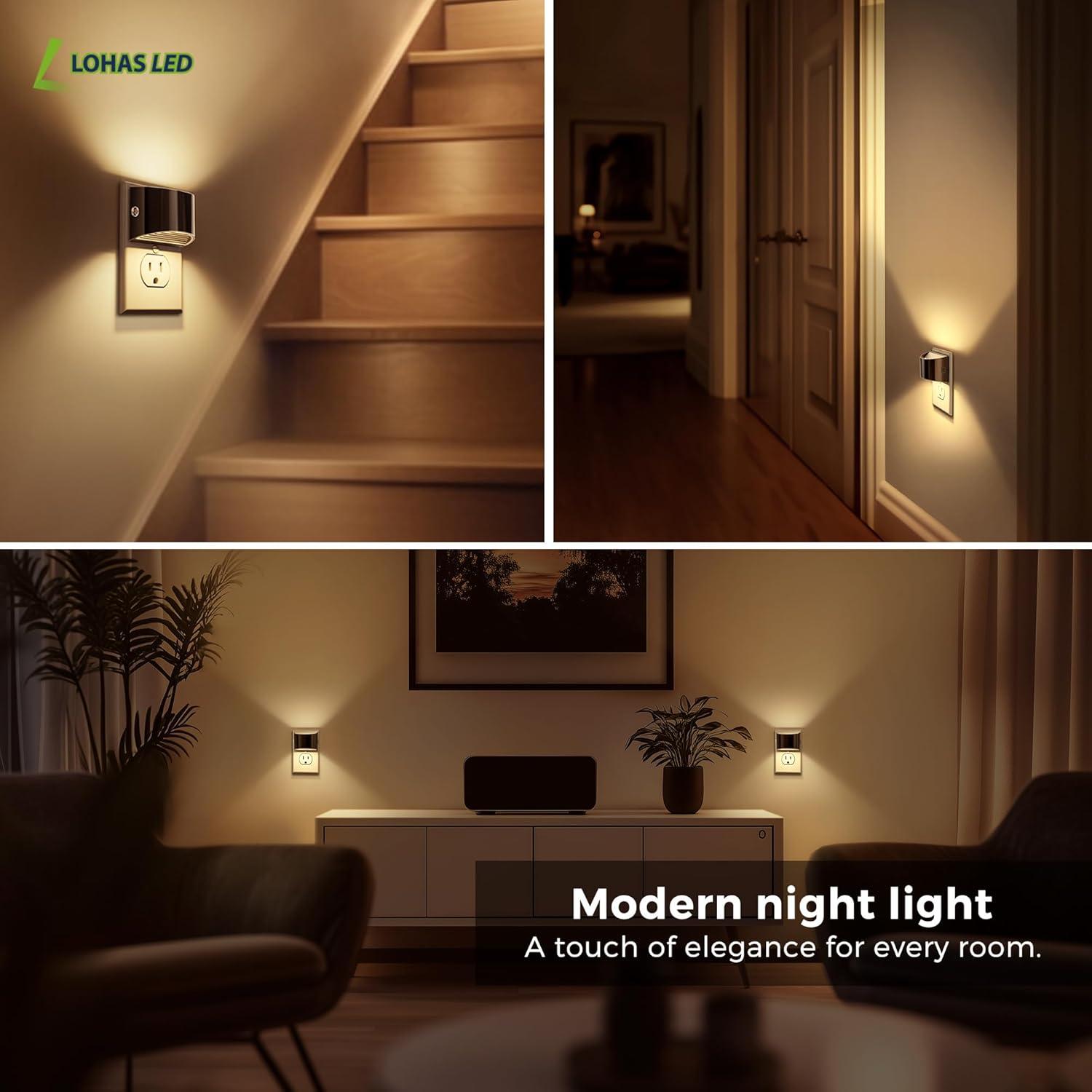 L LOHAS LED Luces Nocturnas Enchufables 2 Paquete 3000K