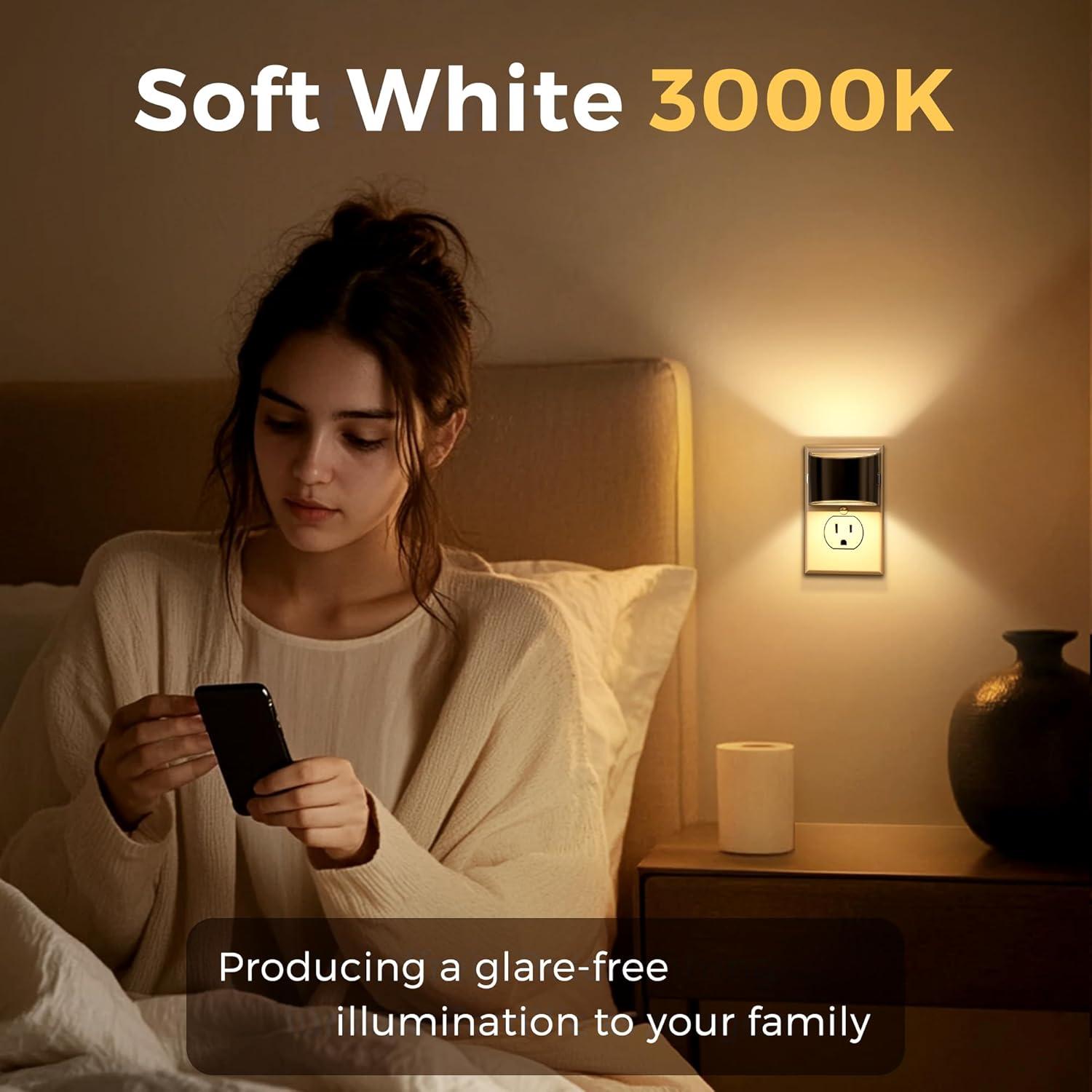 L LOHAS LED Luces Nocturnas Enchufables 2 Paquete 3000K