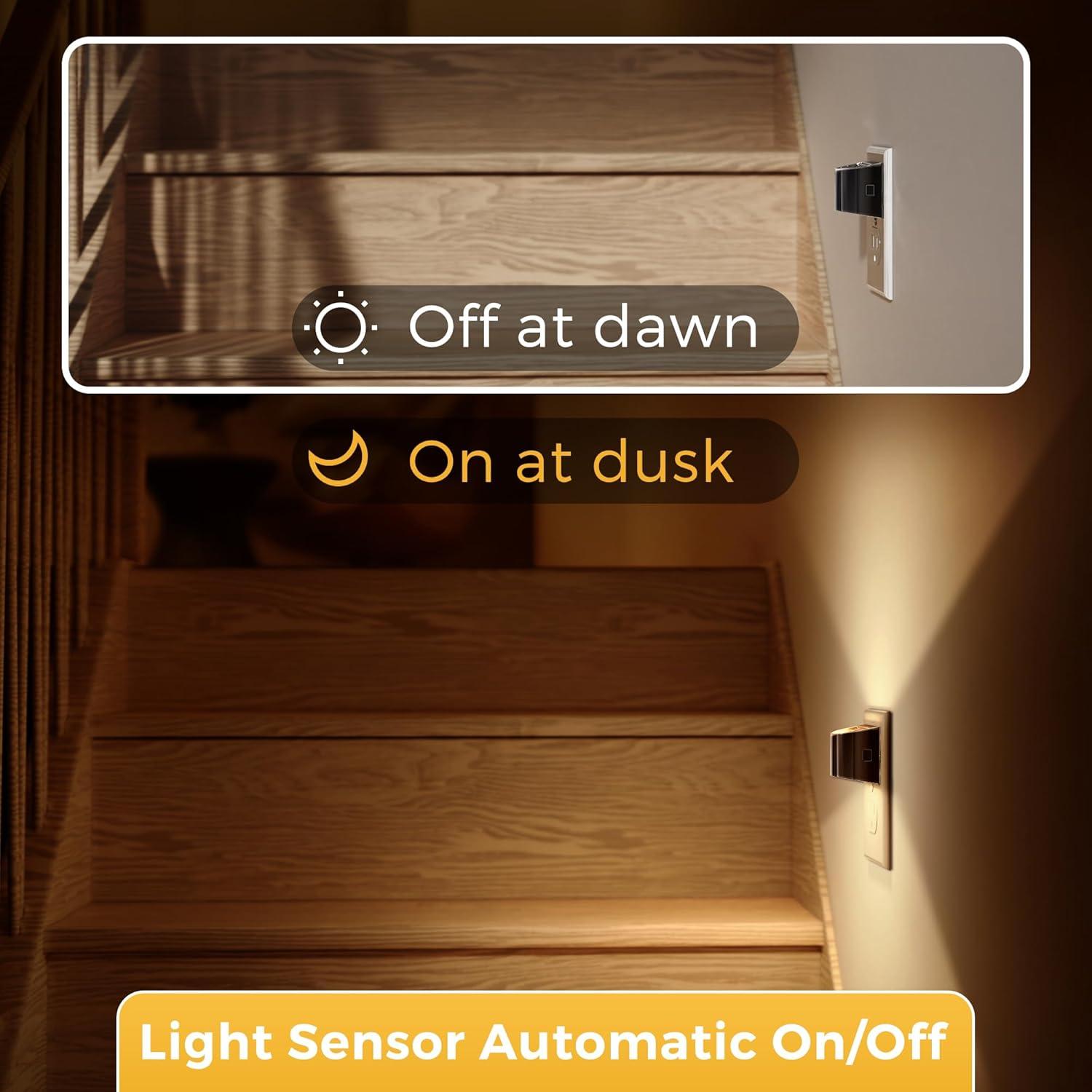 L LOHAS LED Luces Nocturnas Enchufables 2 Paquete 3000K