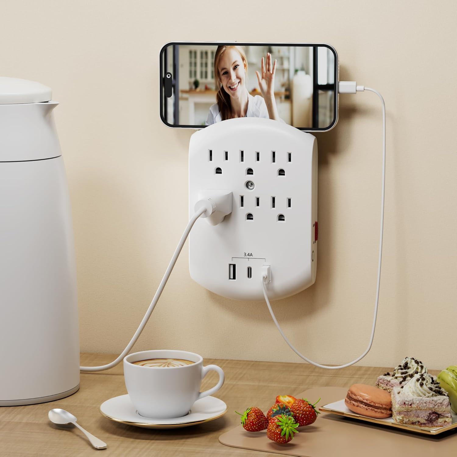 Extensor de Enchufe BN-LINK 6 Salidas y 3 USB Luz Nocturna